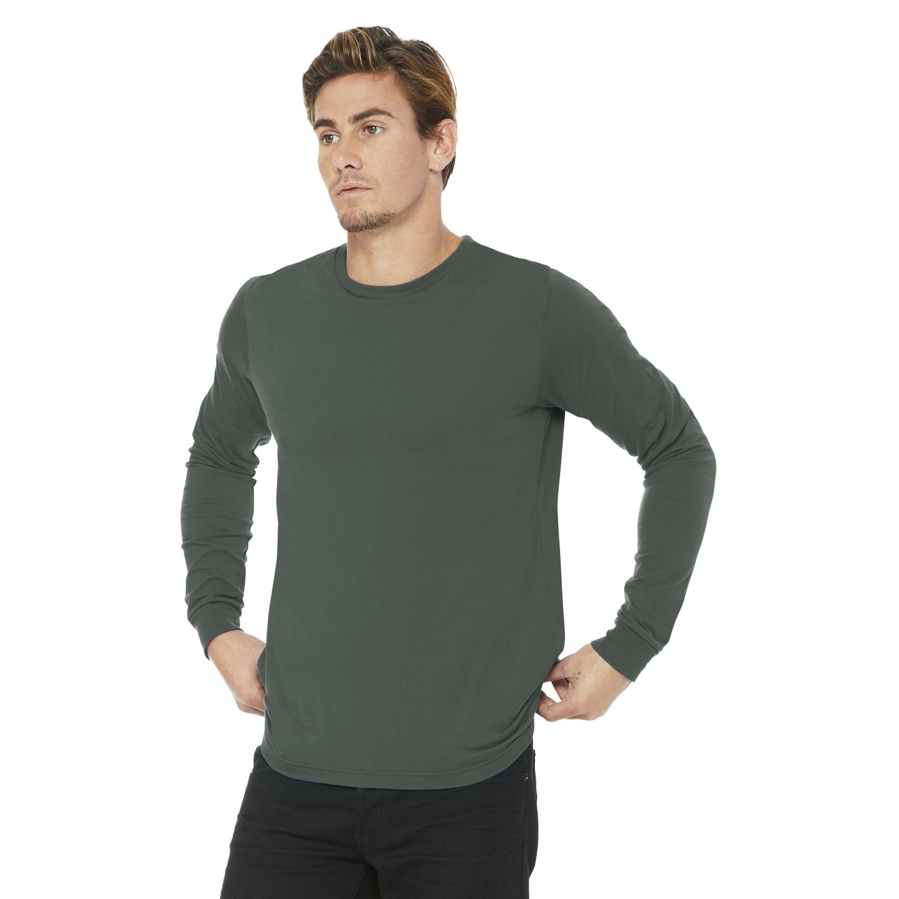 Bella + Canvas BC3501 Unisex Jersey Long Sleeve Tee - Military Green ...