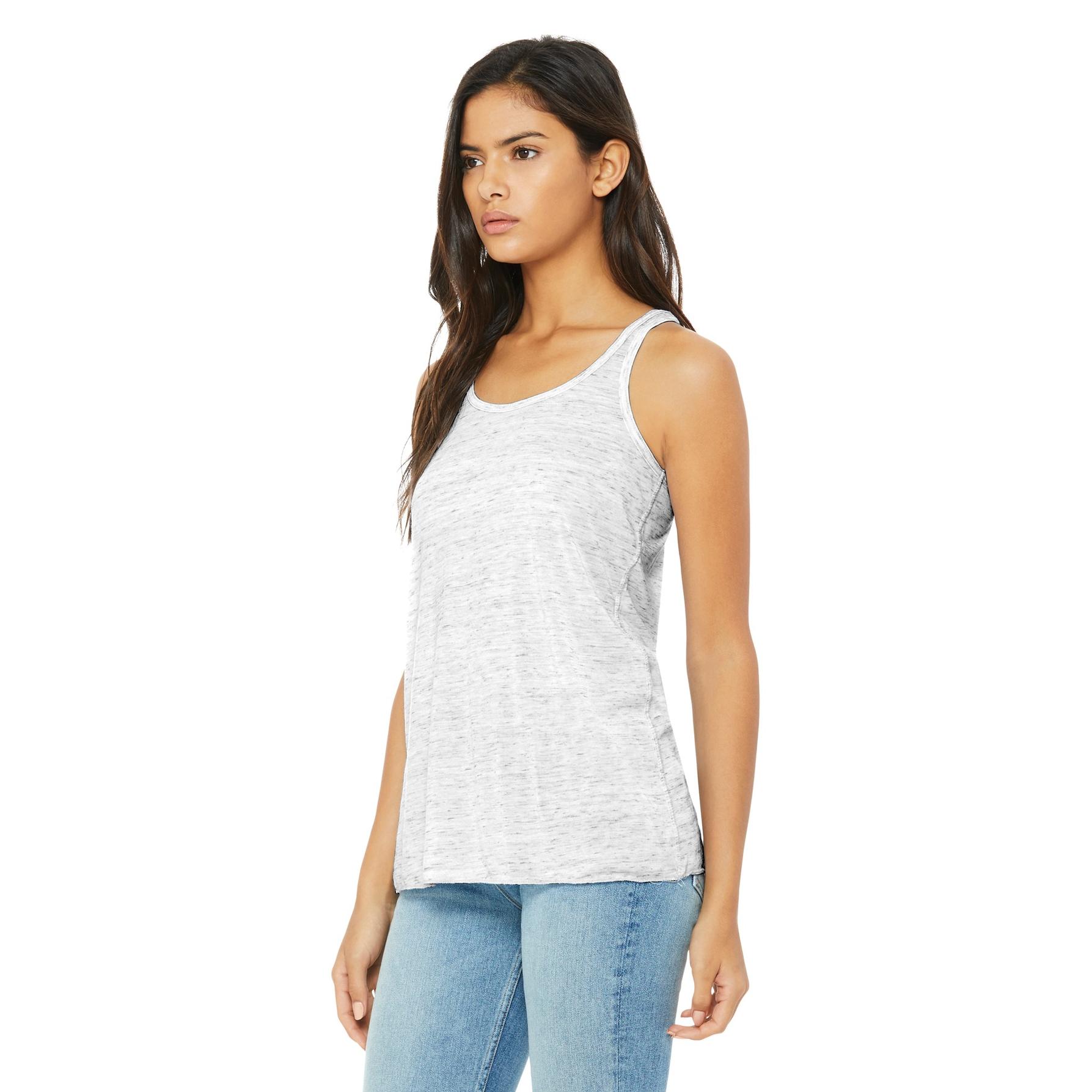 Bella + Canvas BC8800 Women's Flowy Racerback Tank - White Marble ...