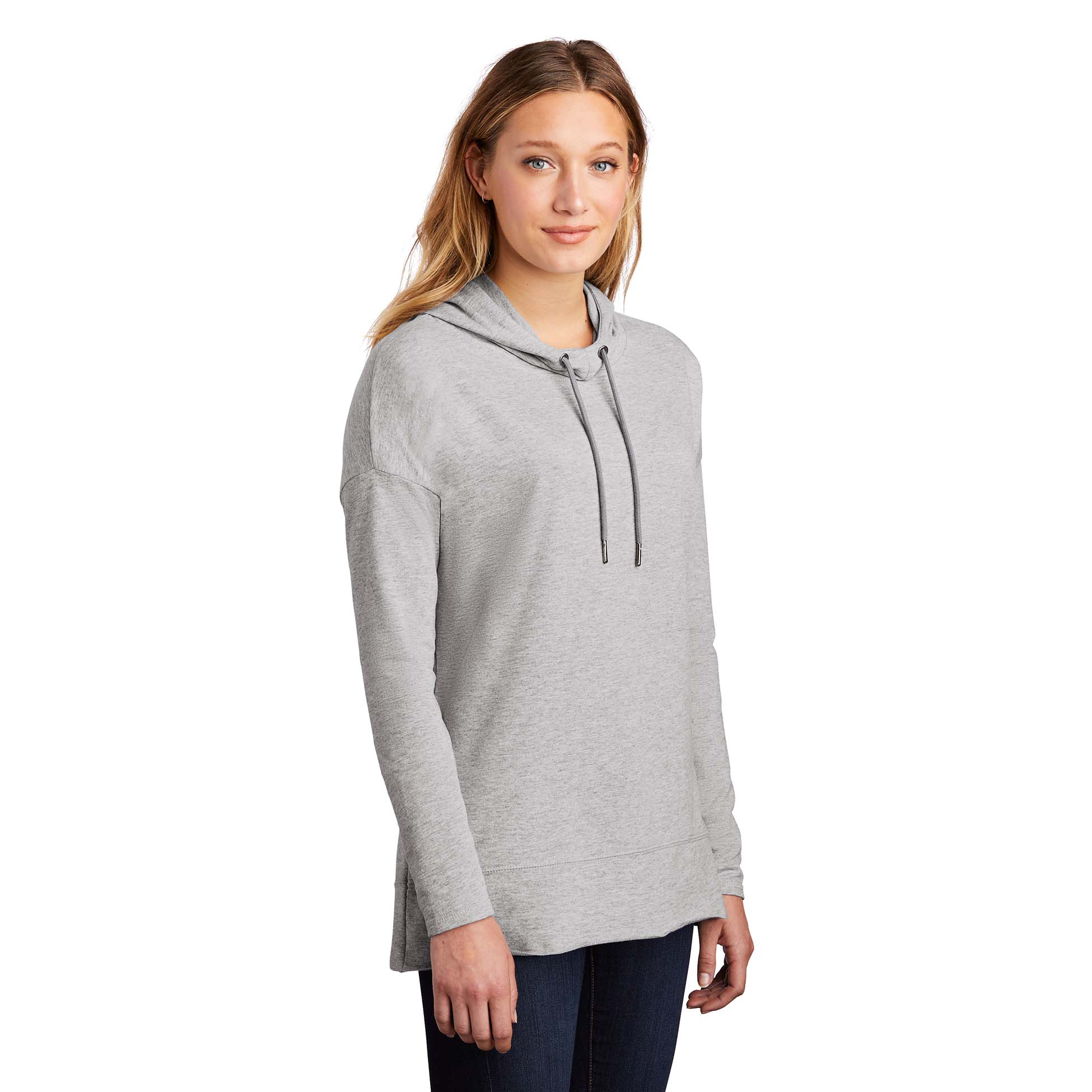 District DT671 Women's Featherweight French Terry Hoodie - Light ...