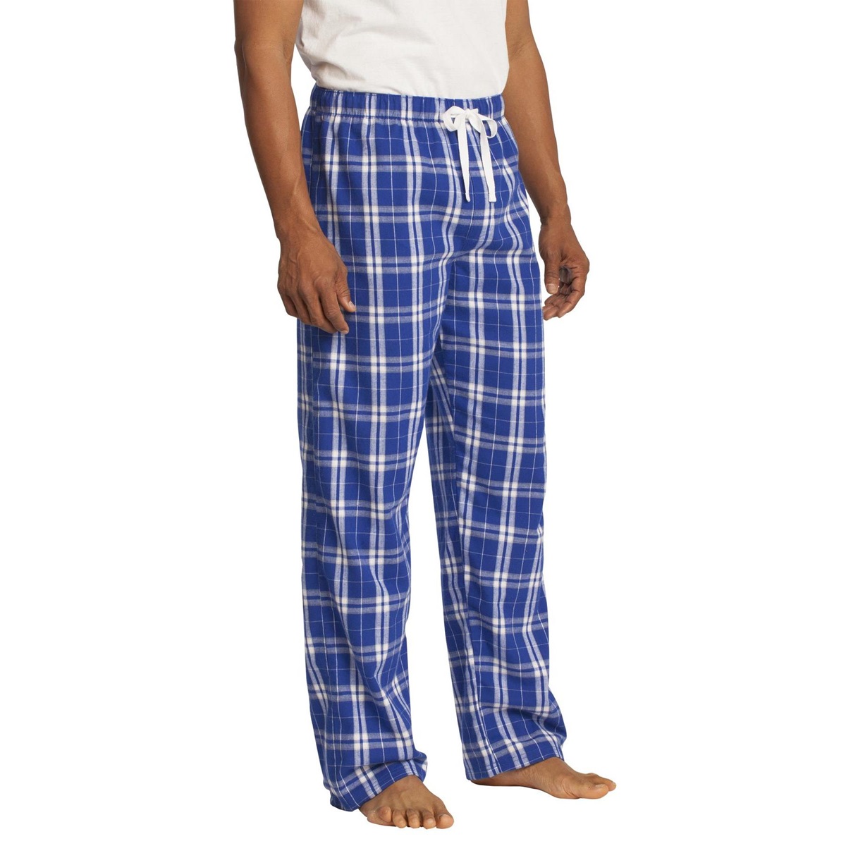 District DT1800 Young Mens Flannel Plaid Pant - Deep Royal | Full Source