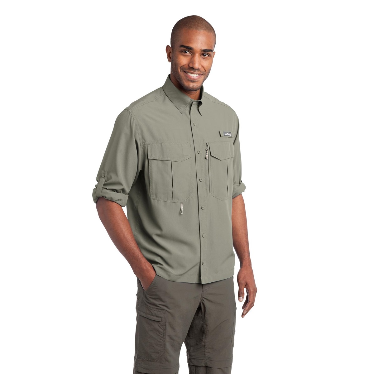 Eddie Bauer EB600 Long Sleeve Performance Fishing Shirt - Driftwood ...