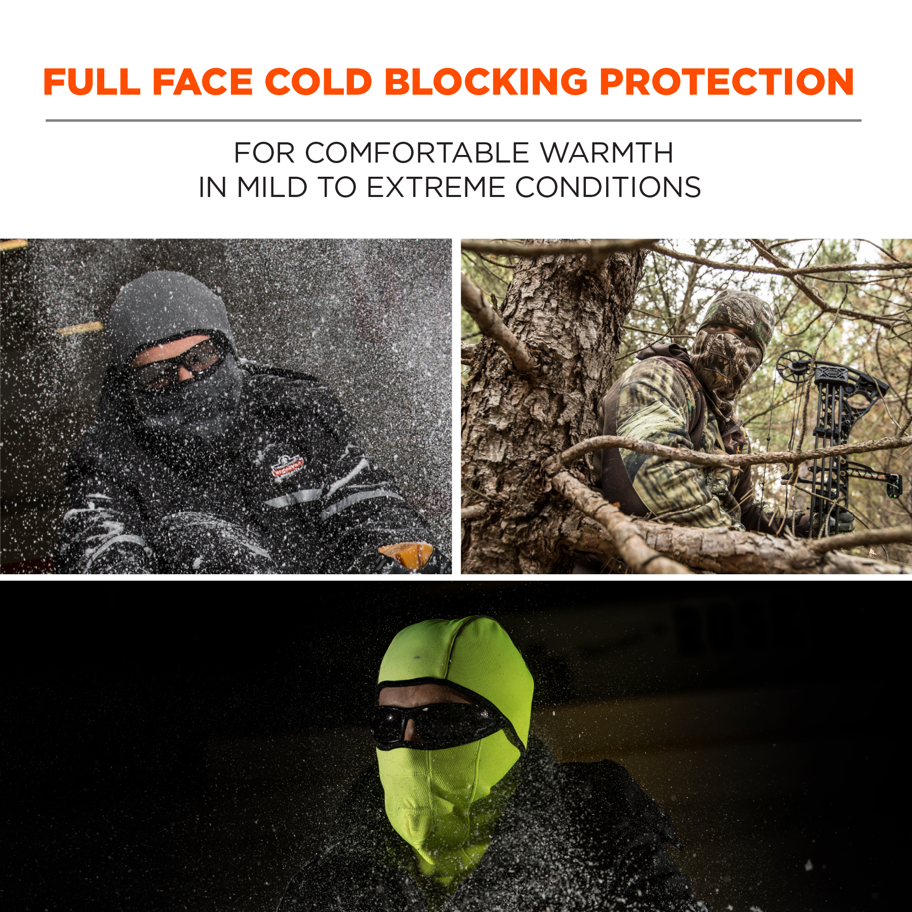 Ergo Waffle Knit Balaclava Facemask Winter Sports Warm Protection Minimal WAFFLE FLEECE KNIT HINGED BALACLAVA main image 3