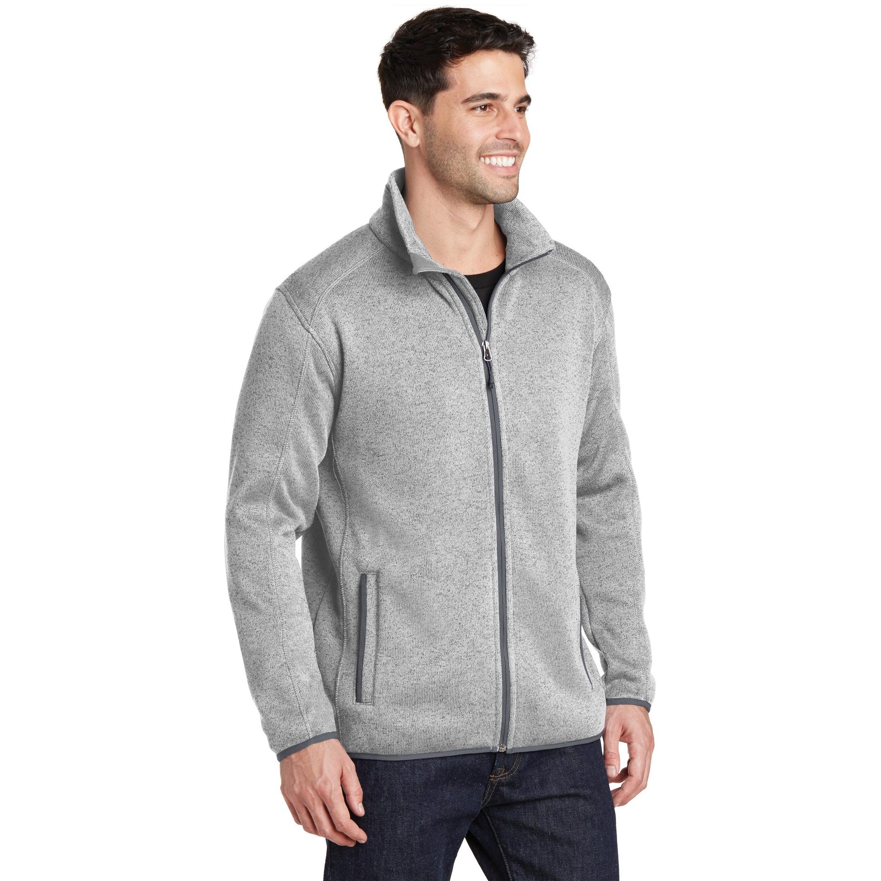 Port Authority F232 Sweater Fleece Jacket - Grey Heather | Full Source