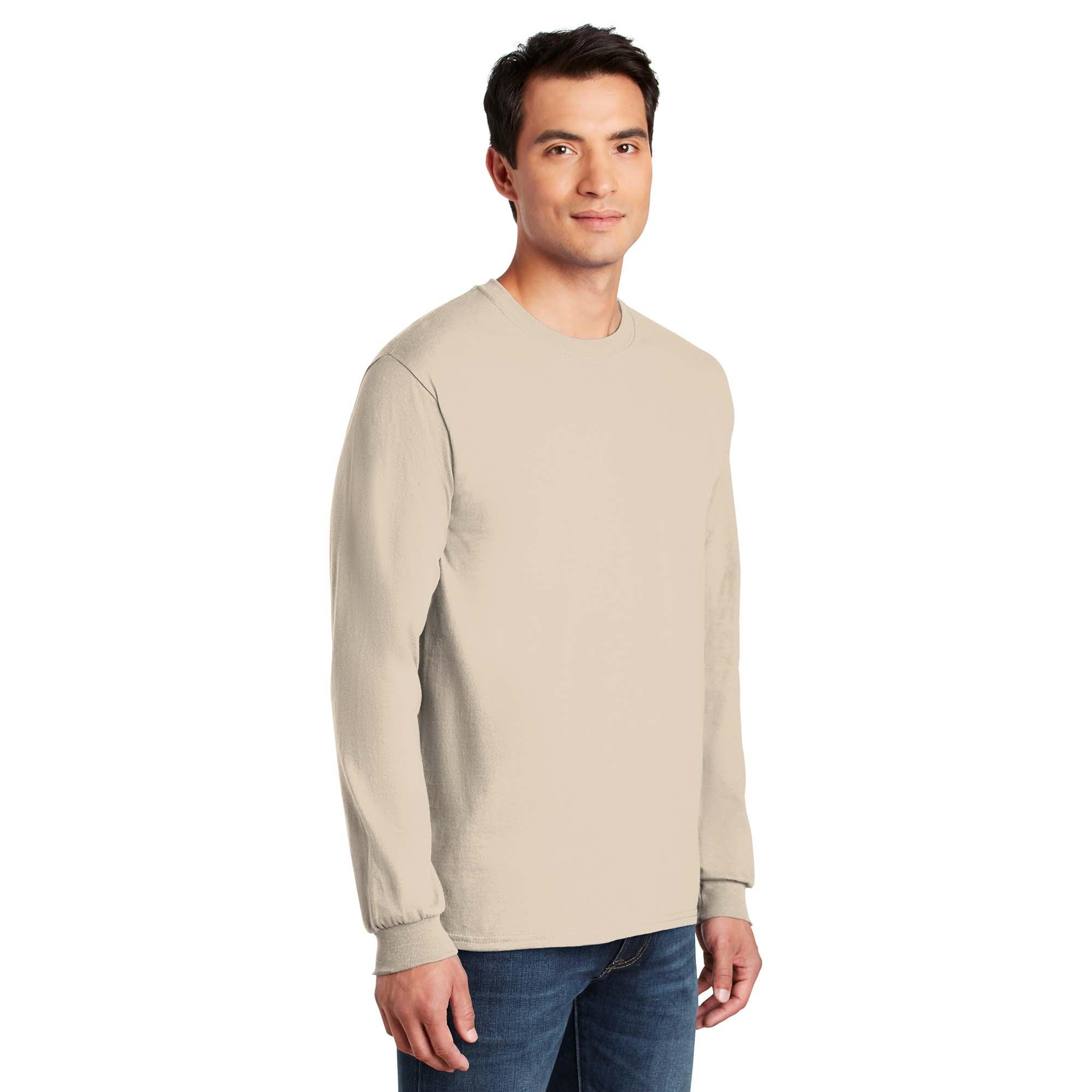 Gildan Men's Ultra Cotton Long Sleeve T-Shirt, Style G2400, Sport Grey,  Small