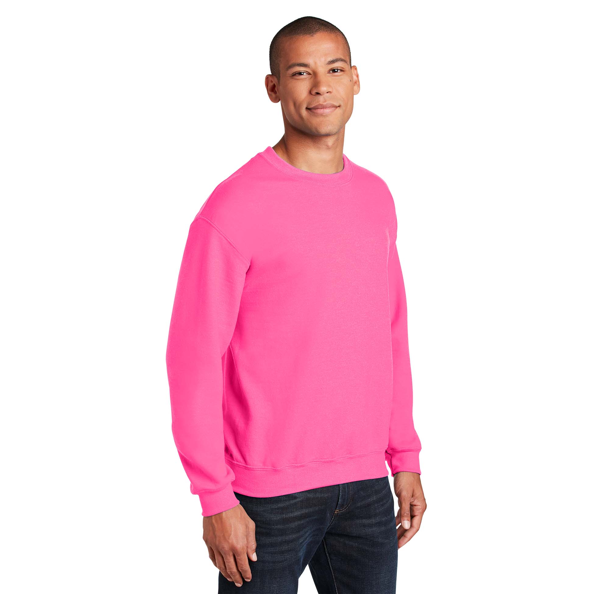 Gildan 18000 Heavy Blend Crewneck Sweatshirt - Safety Pink