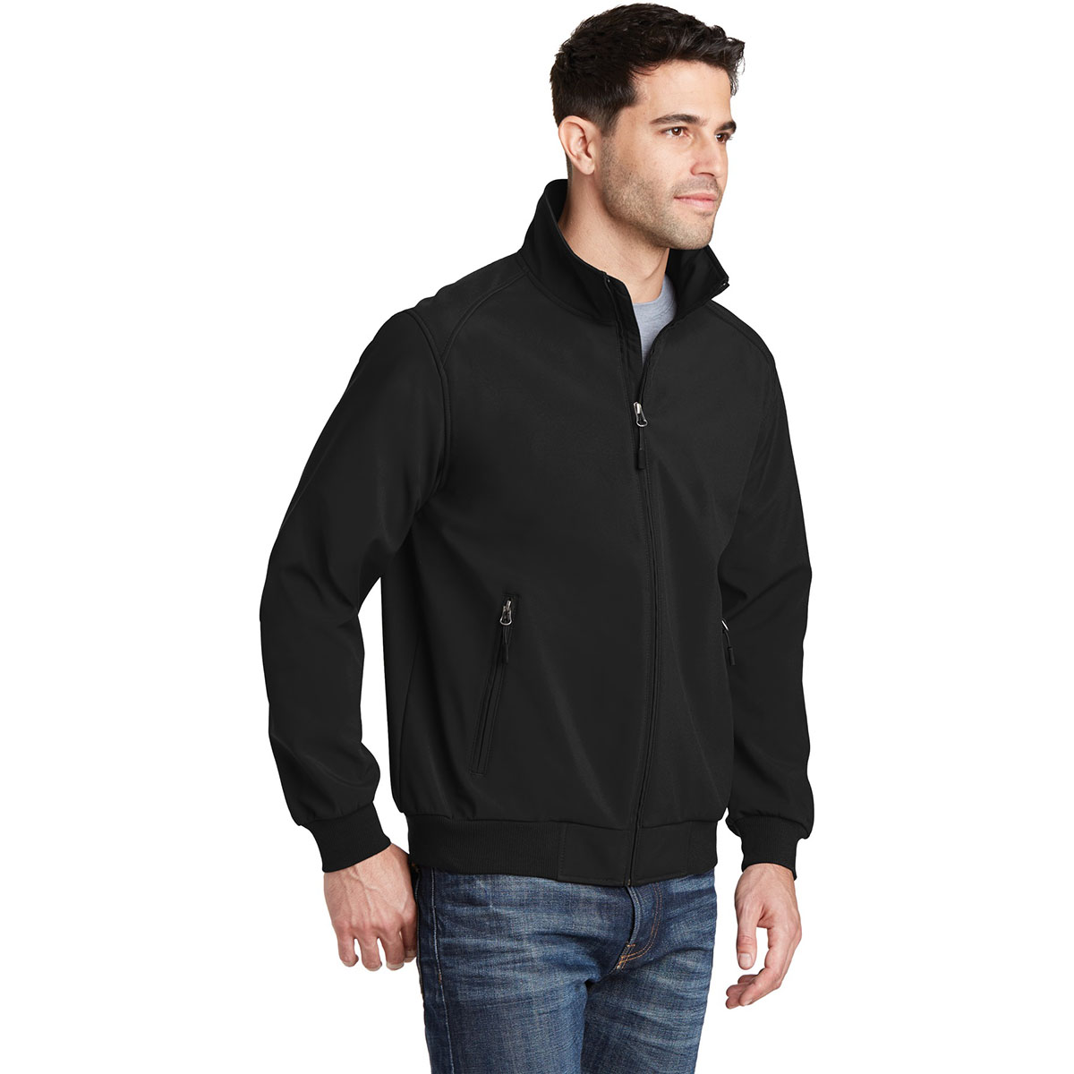 Port Authority J337 Soft Shell Bomber Jacket - Black | Full Source