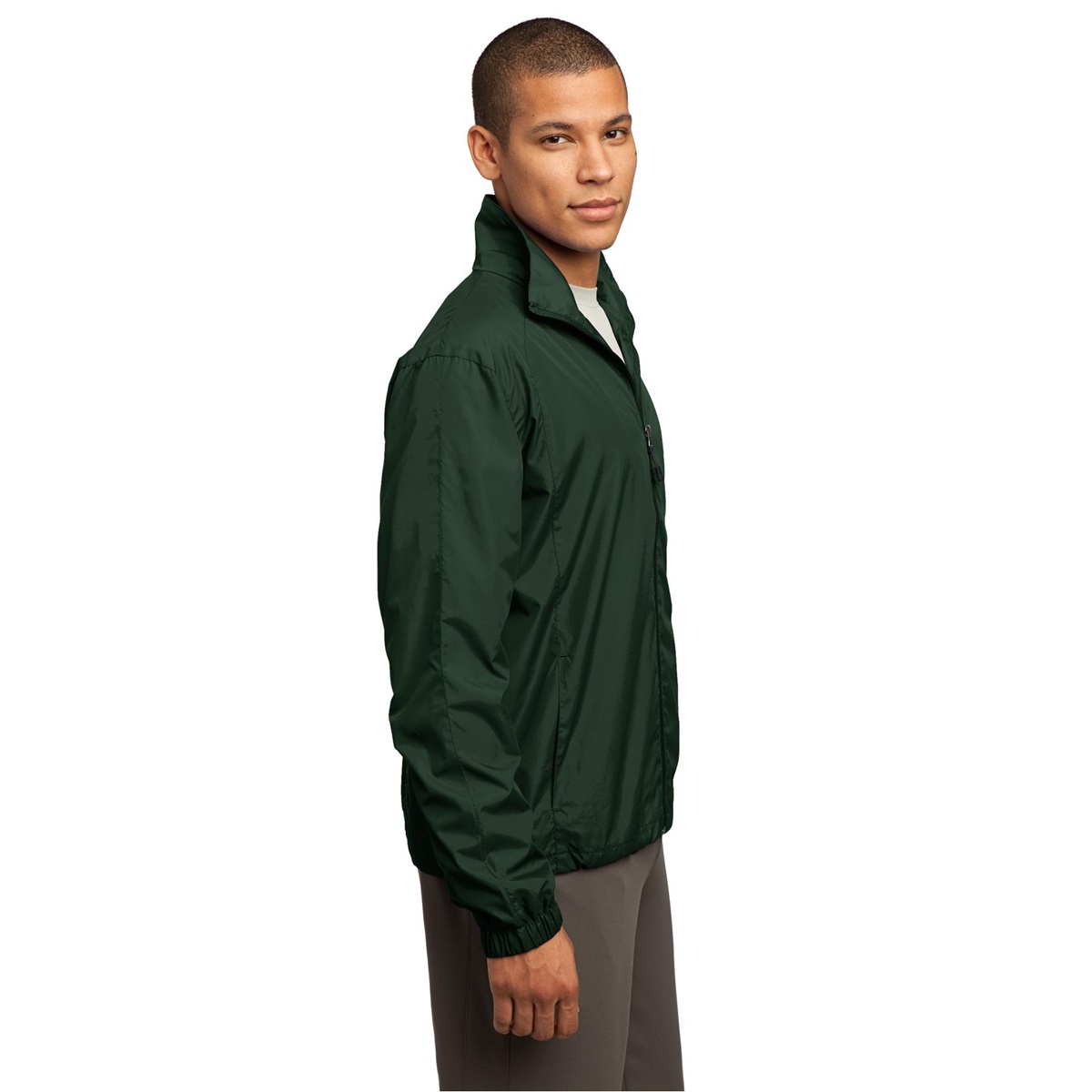 Sport-Tek Full-Zip Wind Jacket JST70 - Lightweight Polyester Shell With Mesh Insets, Side Pockets