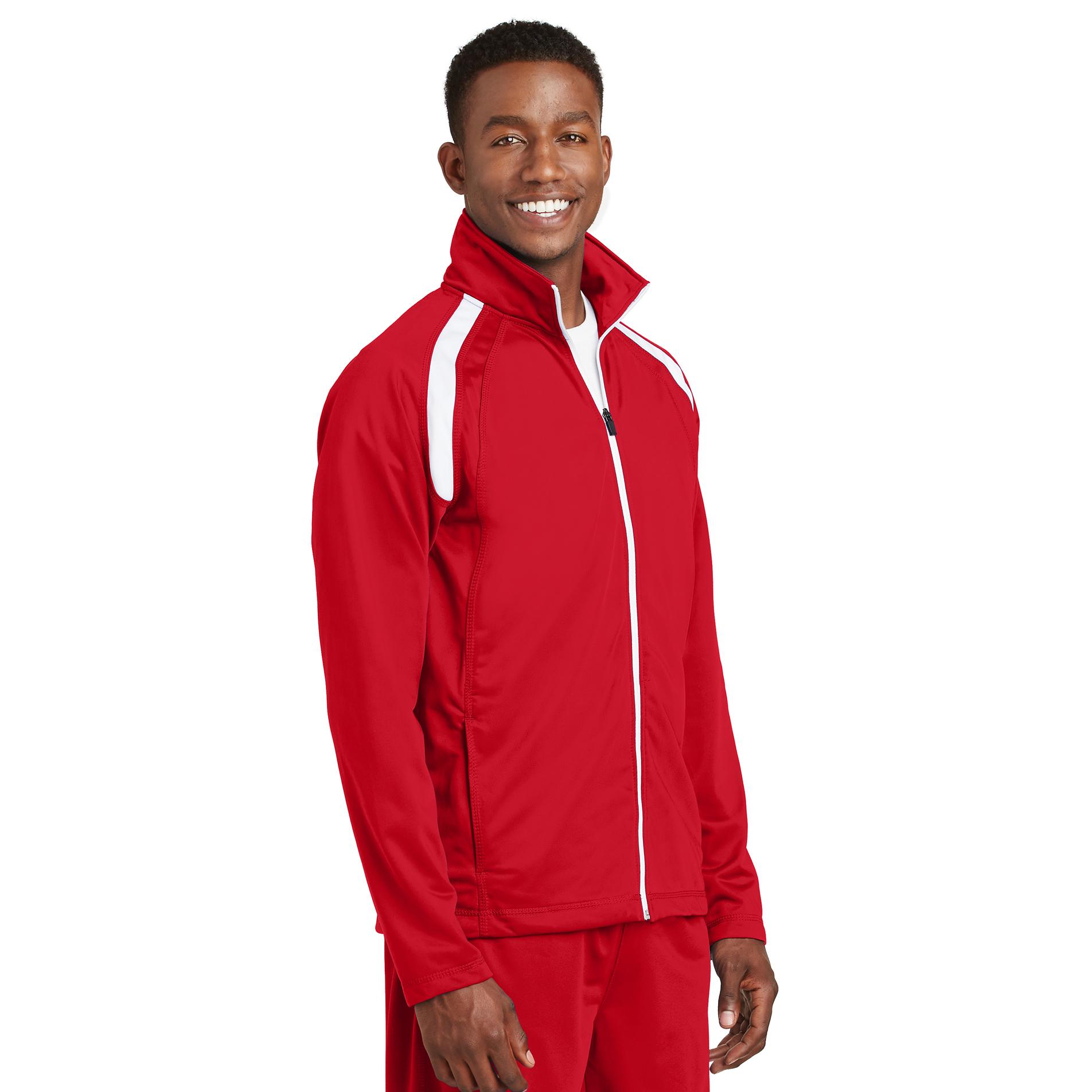 Sport-Tek JST90 Tricot Track Jacket - True Red/White | Full Source