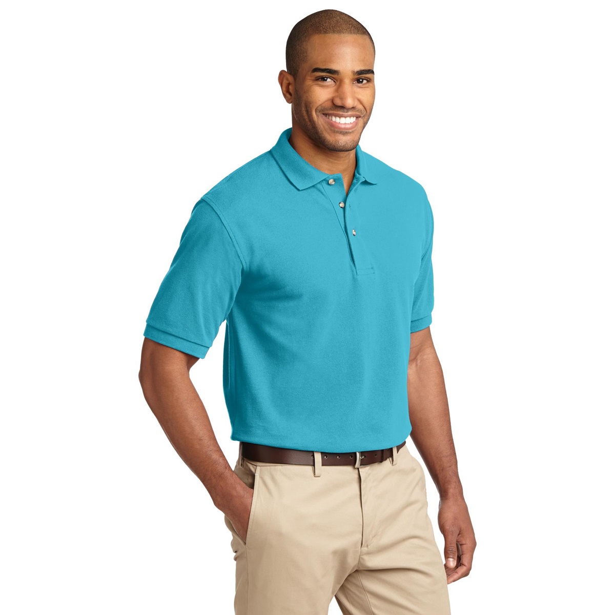 Port Authority K420 Pique Knit Polo - Turquoise | Full Source