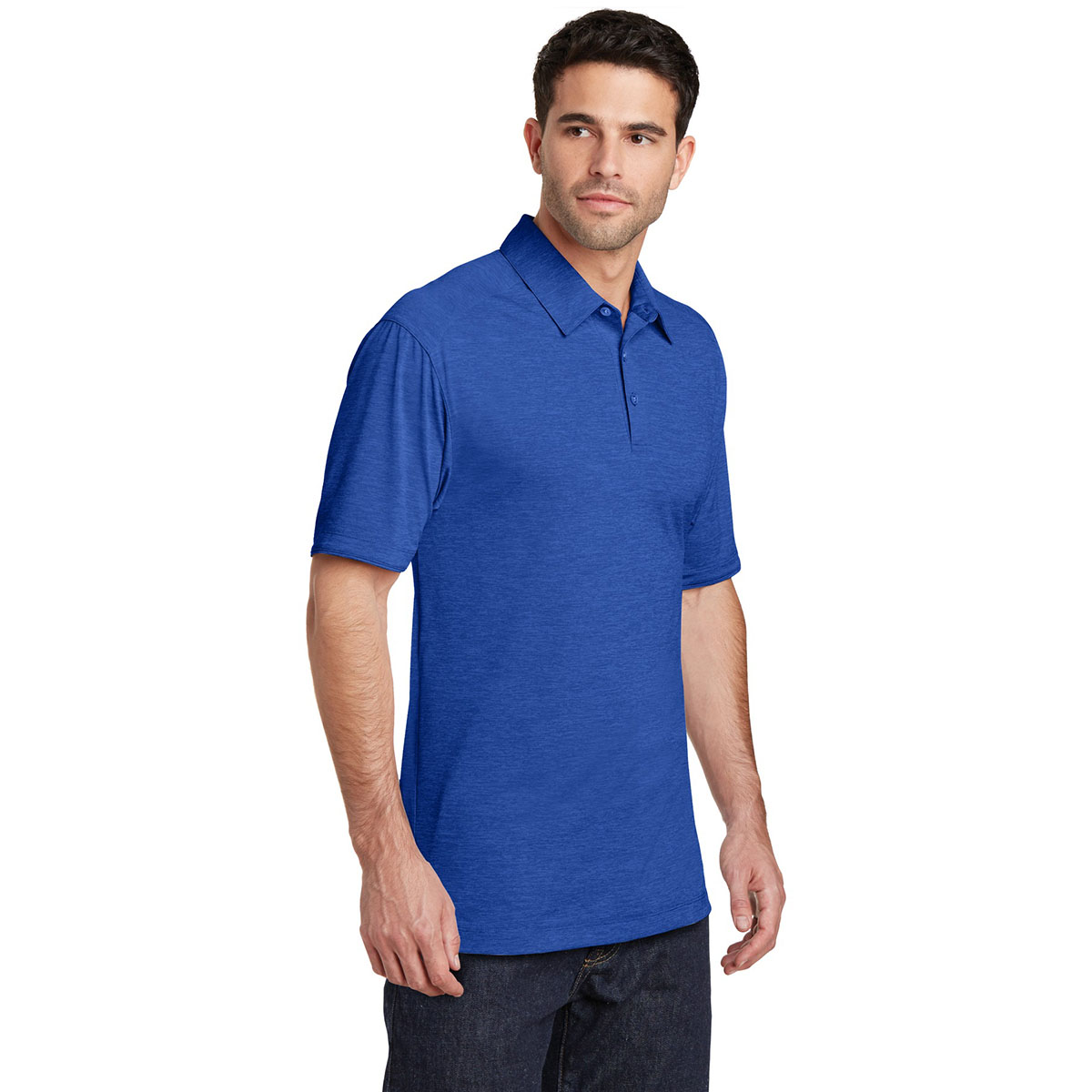 Port Authority K574 Digi Heather Performance Polo - True Royal | Full ...