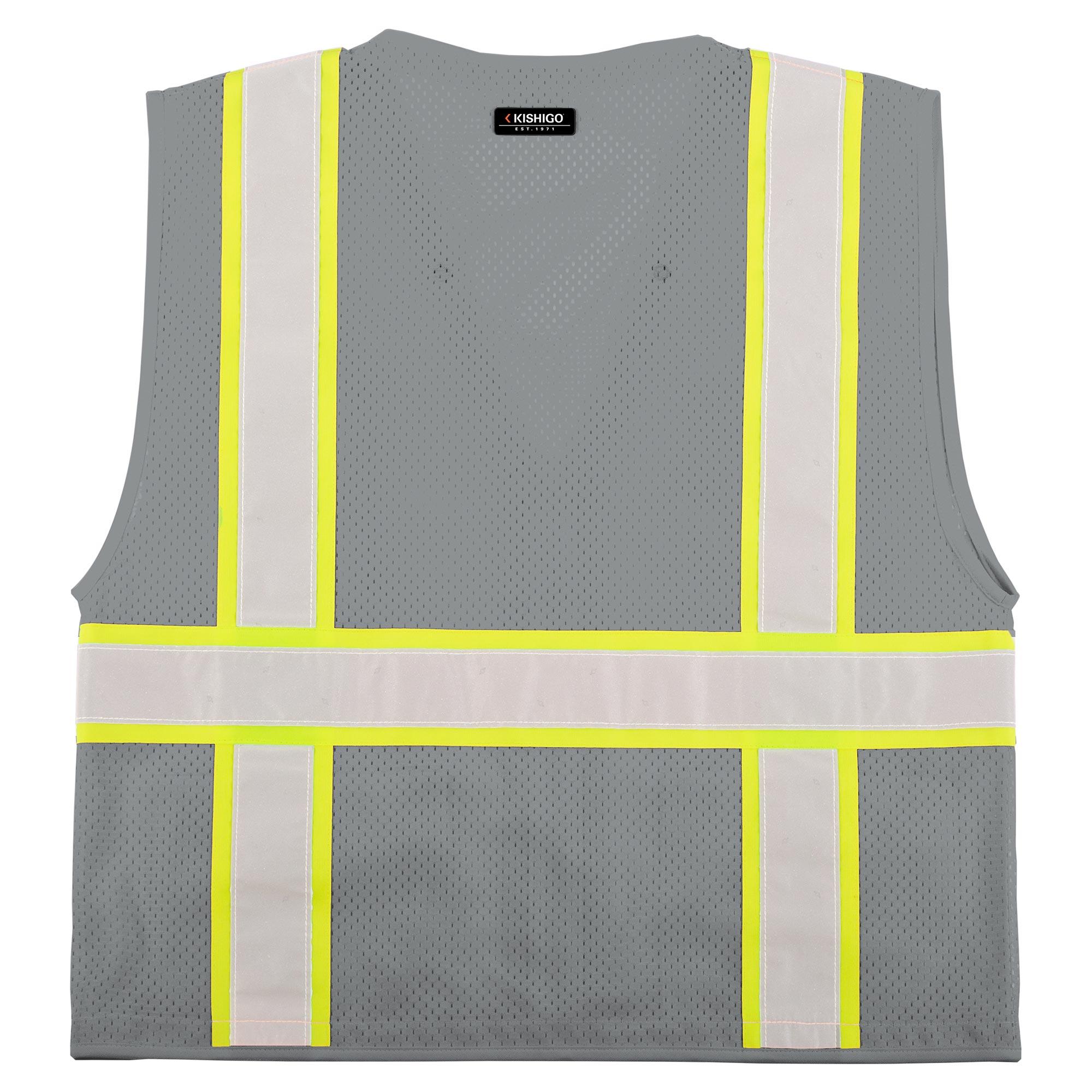 Kishigo B111 Enhanced Visibility Multi-Pocket Mesh Vest - Gray