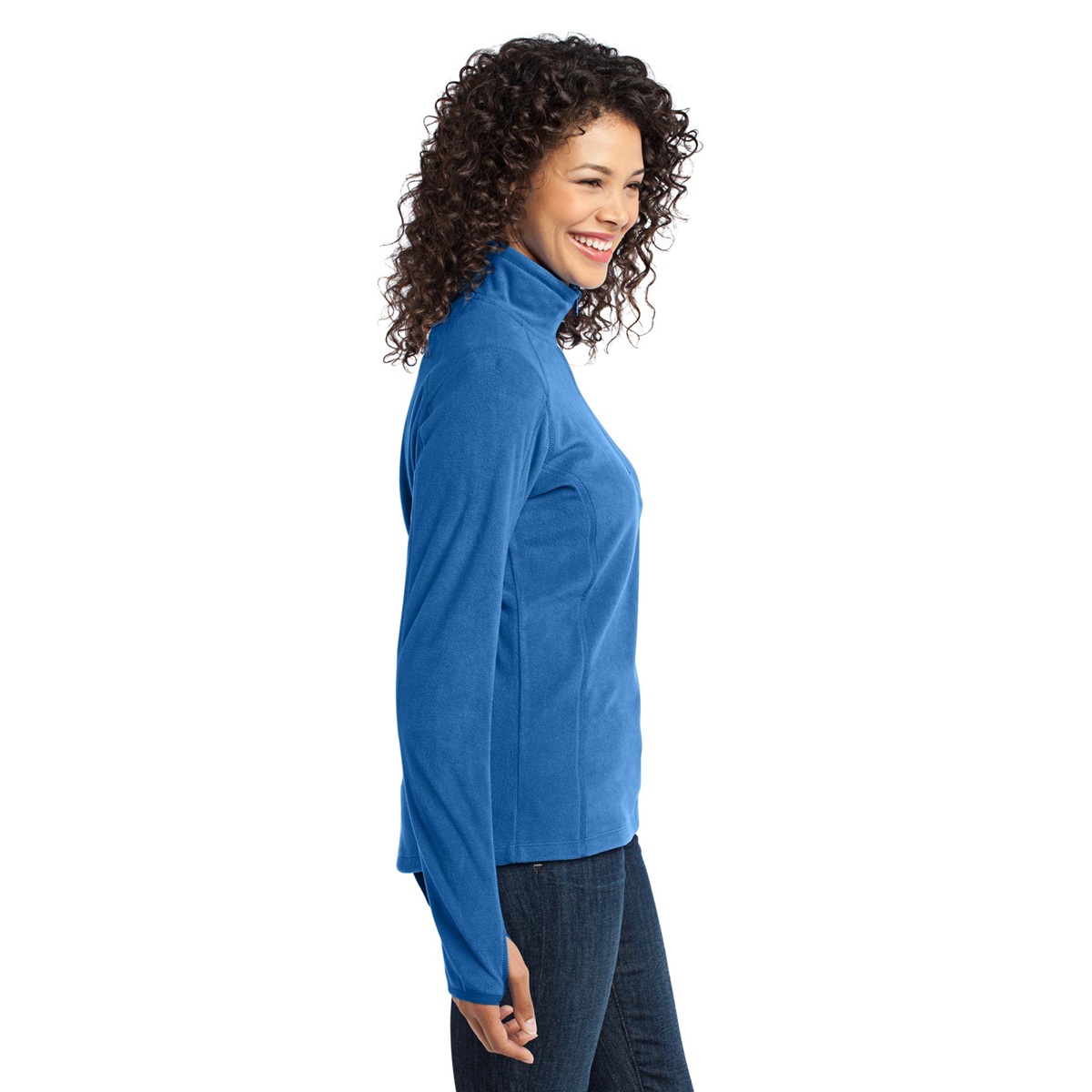 Port Authority L224 Ladies Microfleece 1/2-Zip Pullover - Light Royal | FullSource.com