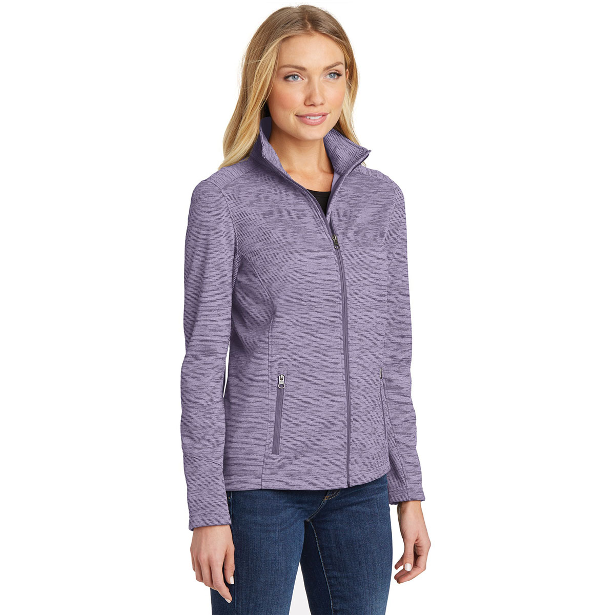 Port Authority L231 Ladies Digi Stripe Fleece Jacket - Purple | Full Source
