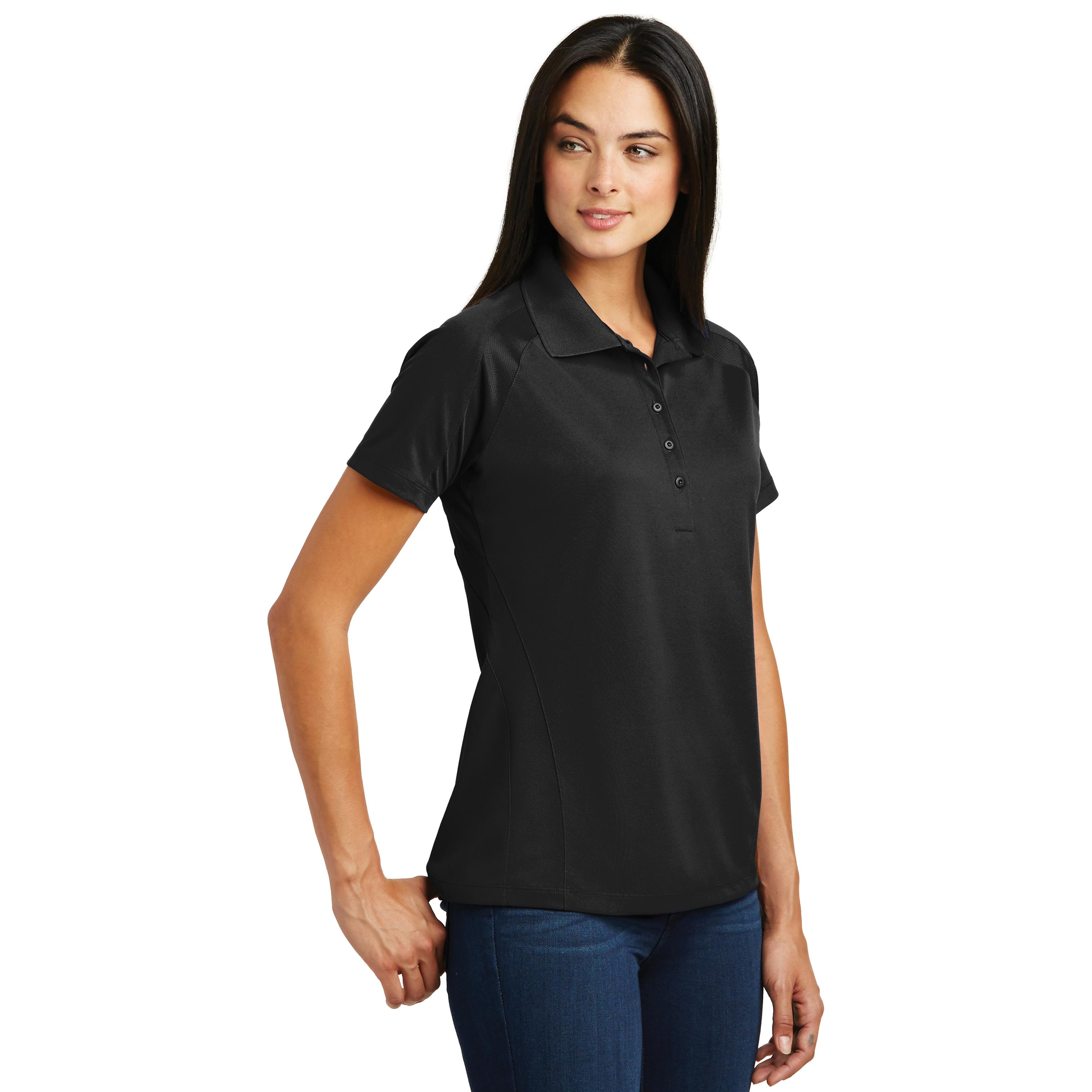 Sport-Tek L474 Ladies Dri-Mesh Pro Polo Shirt - Black | Full Source