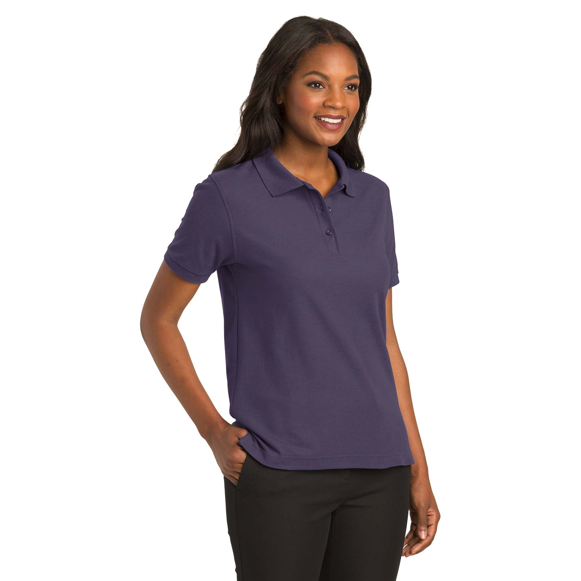 Medium eggplant Port Authority Womens Classic Polo Sports Shirt