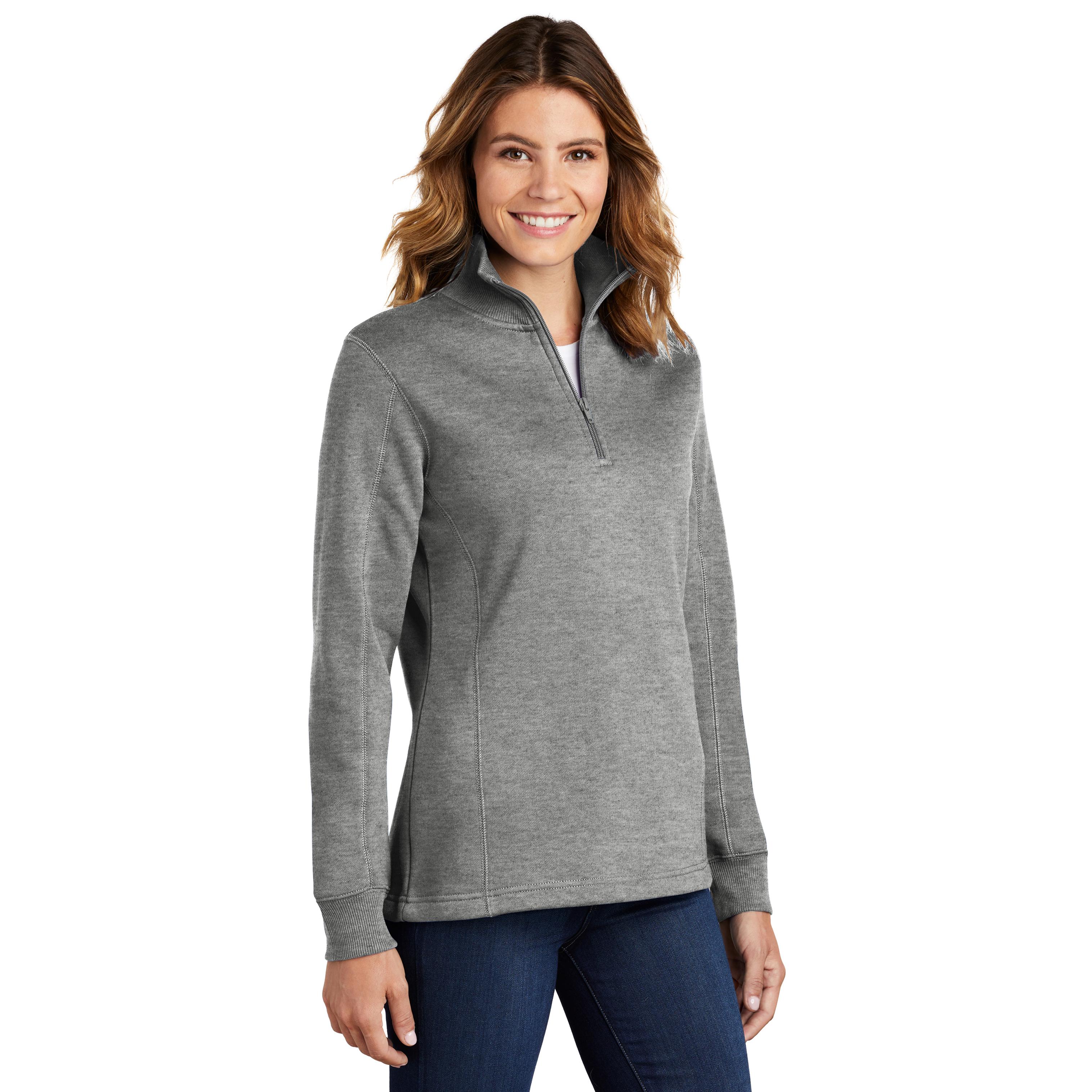 Sport-Tek LST253 Ladies 1/4-Zip Sweatshirt - Vintage Heather | Full Source