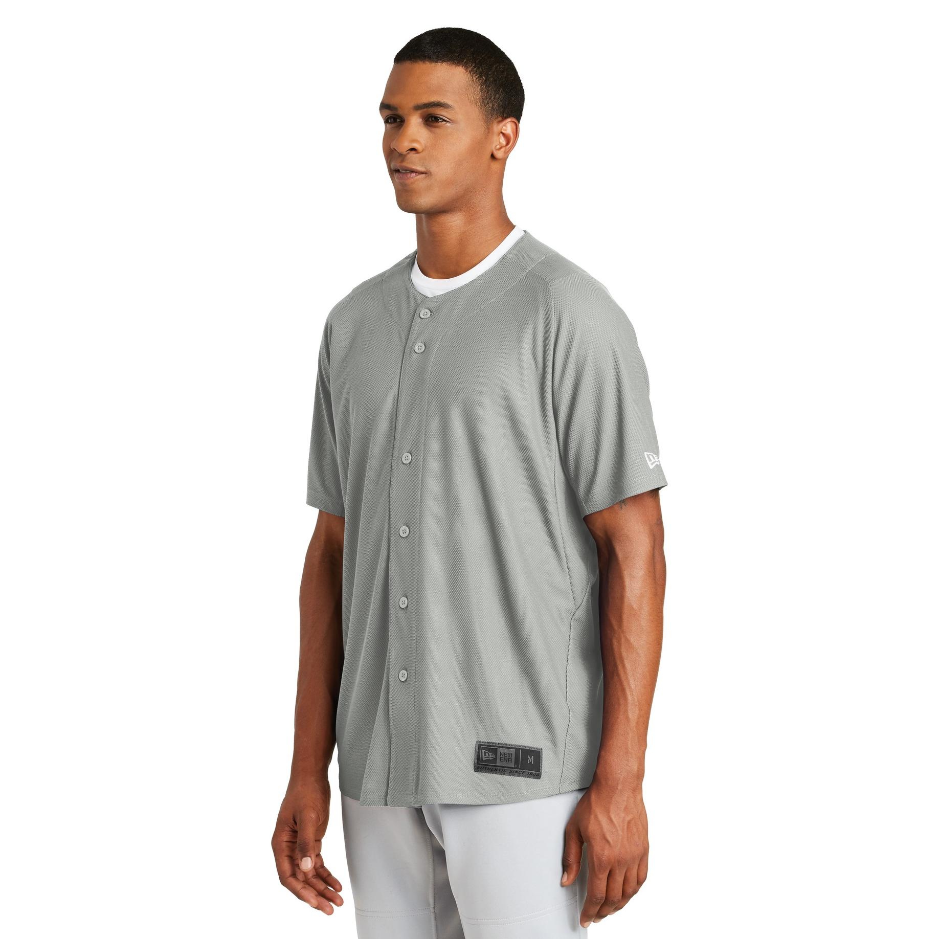 New Era NEA220 Diamond Era Full-Button Jersey - Grey | Full