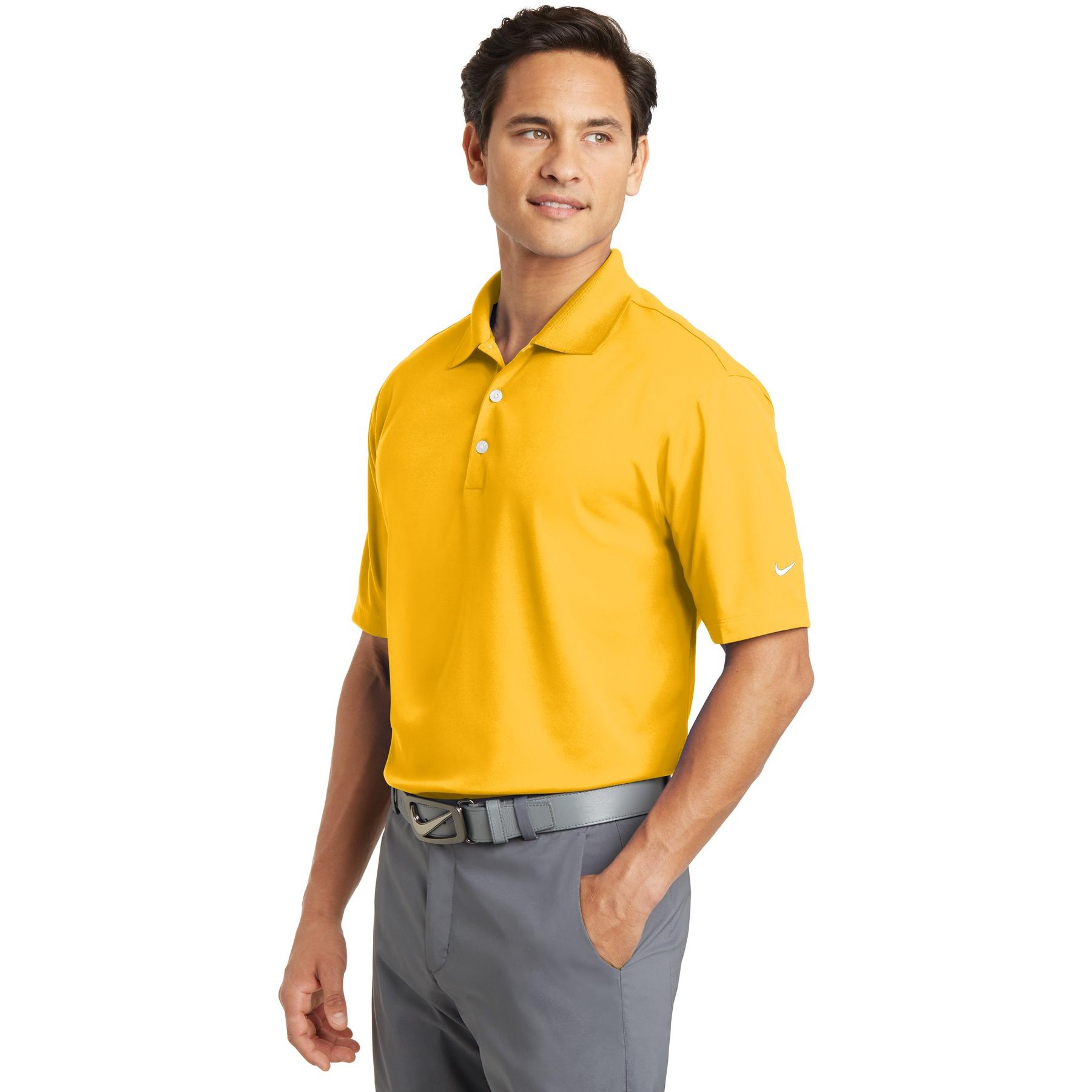 gold nike polo