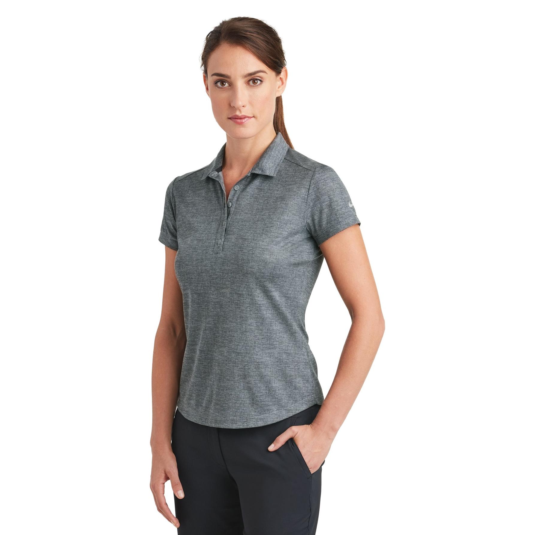 Nike 838961 Ladies Dri-FIT Crosshatch Polo - Cool Grey/Anthracite ...