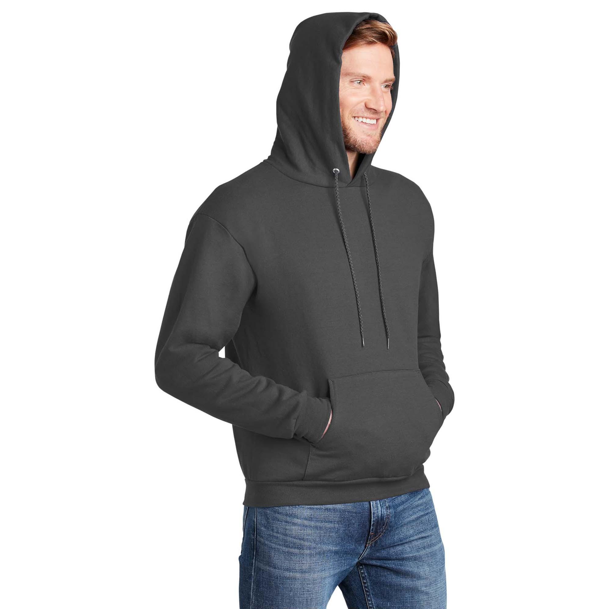 Hanes P170 EcoSmart Pullover Hooded Sweatshirt - Smoke Grey | Full Source