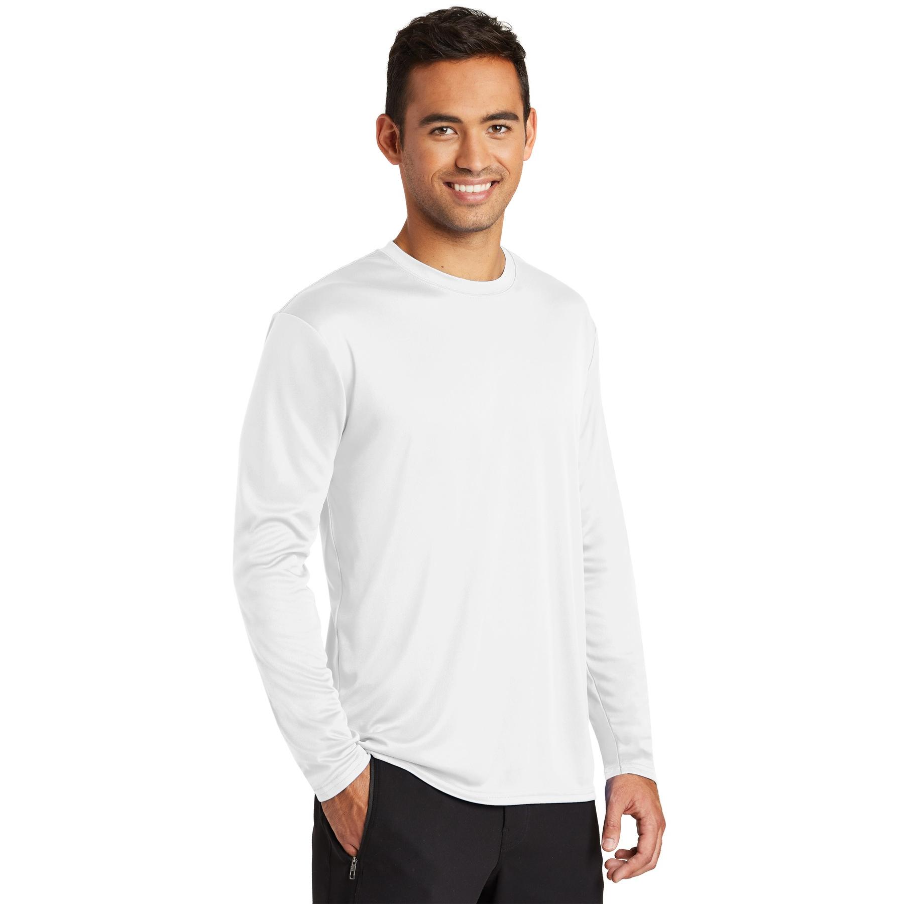 Port & Company PC380LS Long Sleeve Performance Tee - White