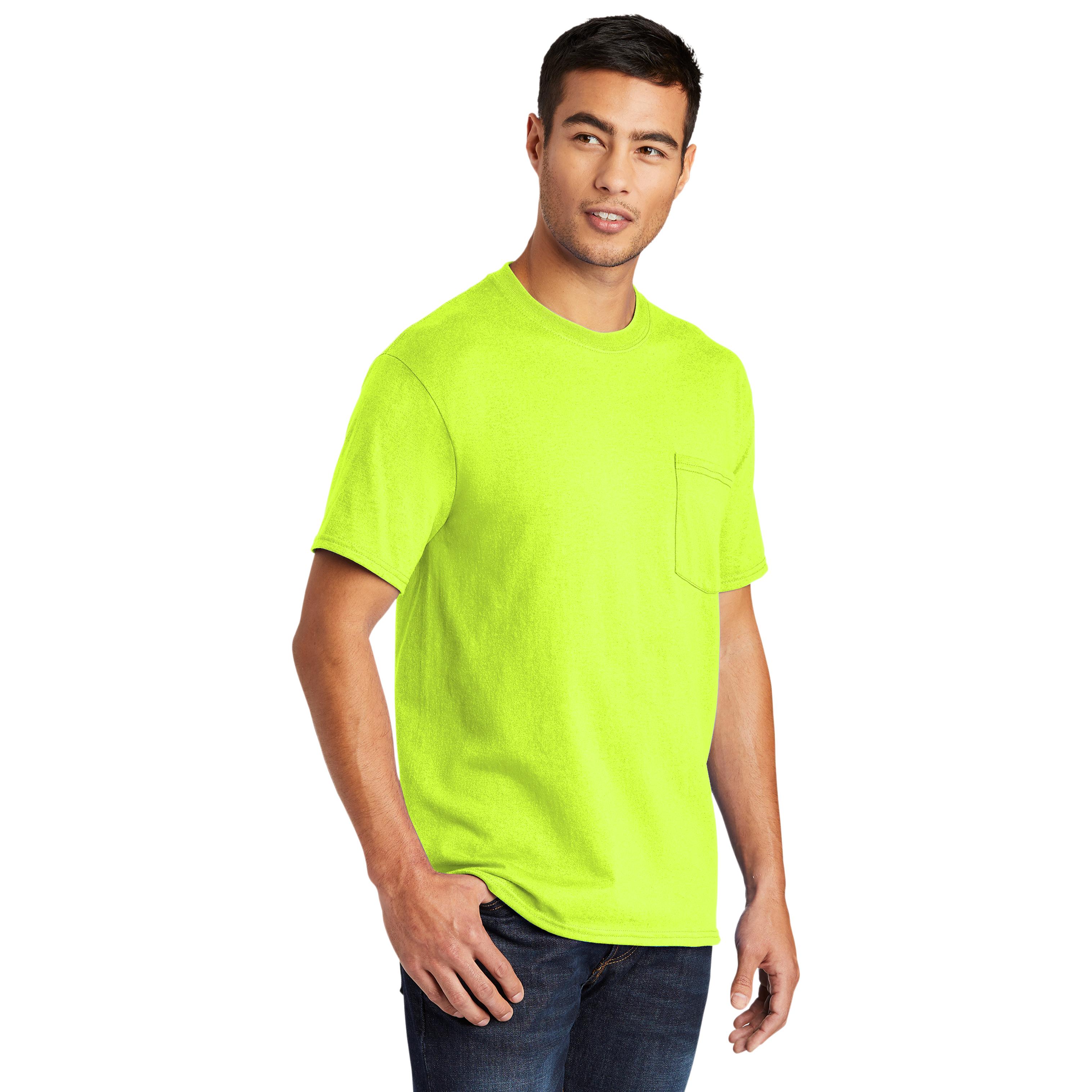 Port and Company Enhanced Visibility T-Shirt With Pocket PC55P