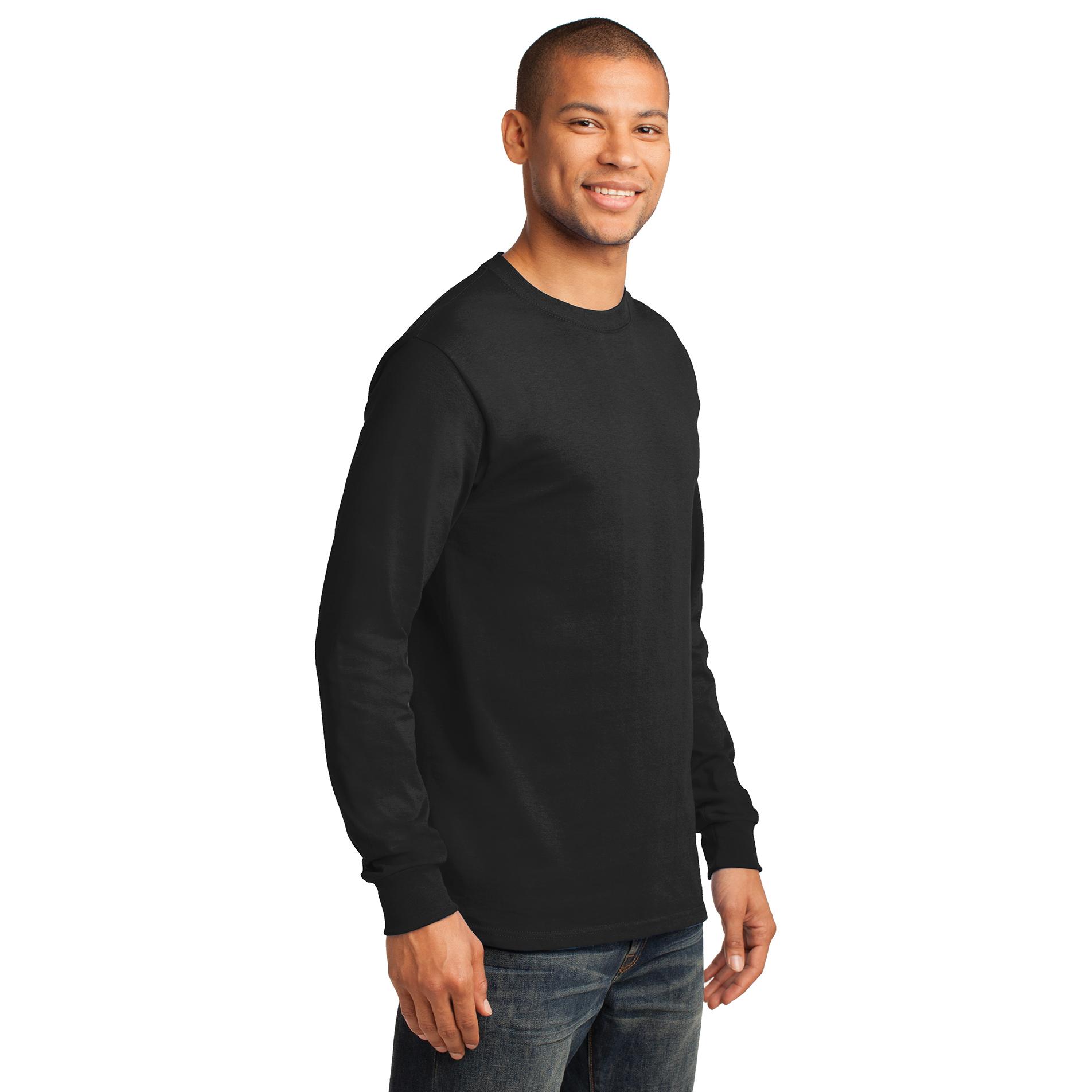 Port & Company PC61LST Tall Long Sleeve Essential T-Shirt - Jet Black ...