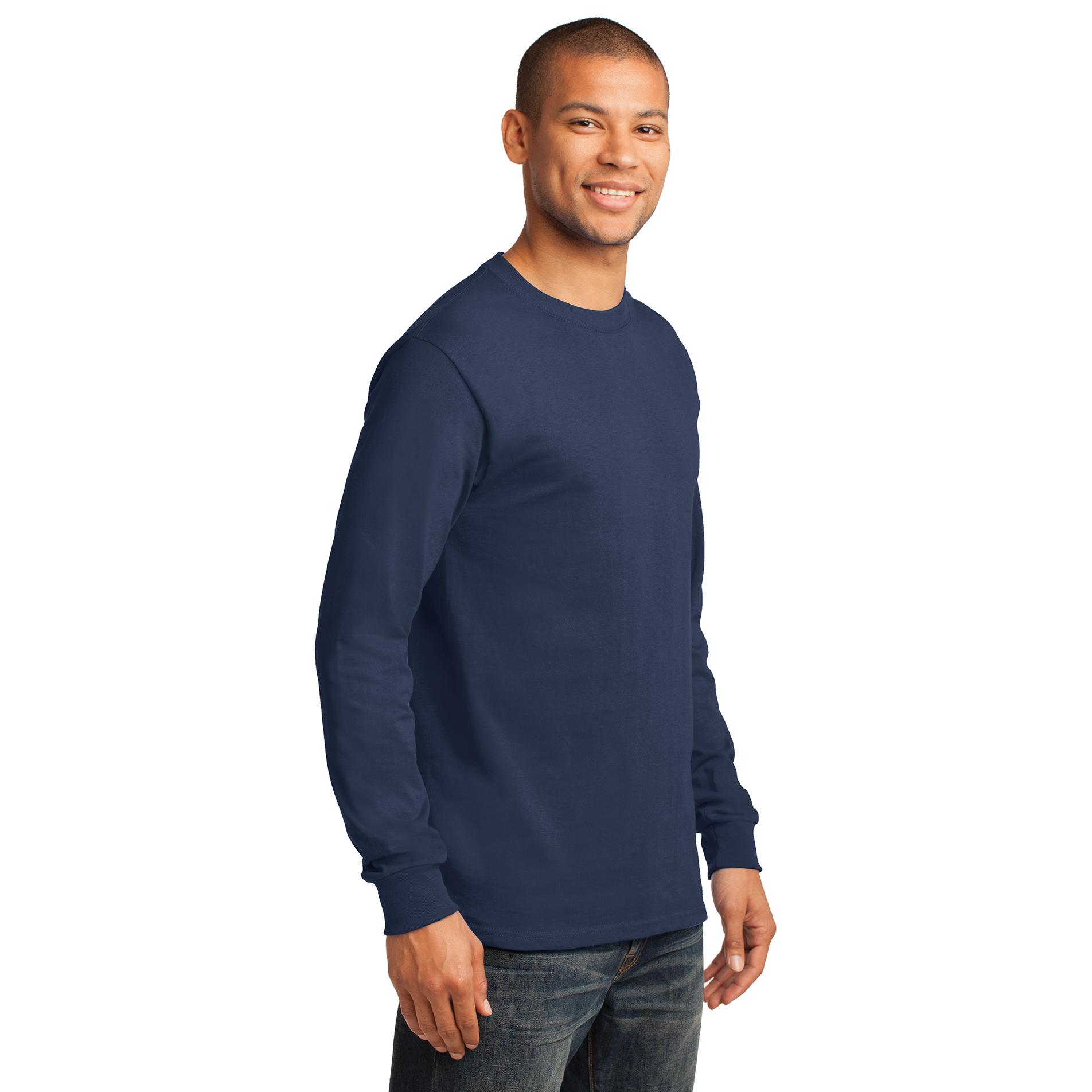 Port & Company PC61LST Tall Long Sleeve Essential T-Shirt - Navy | Full ...