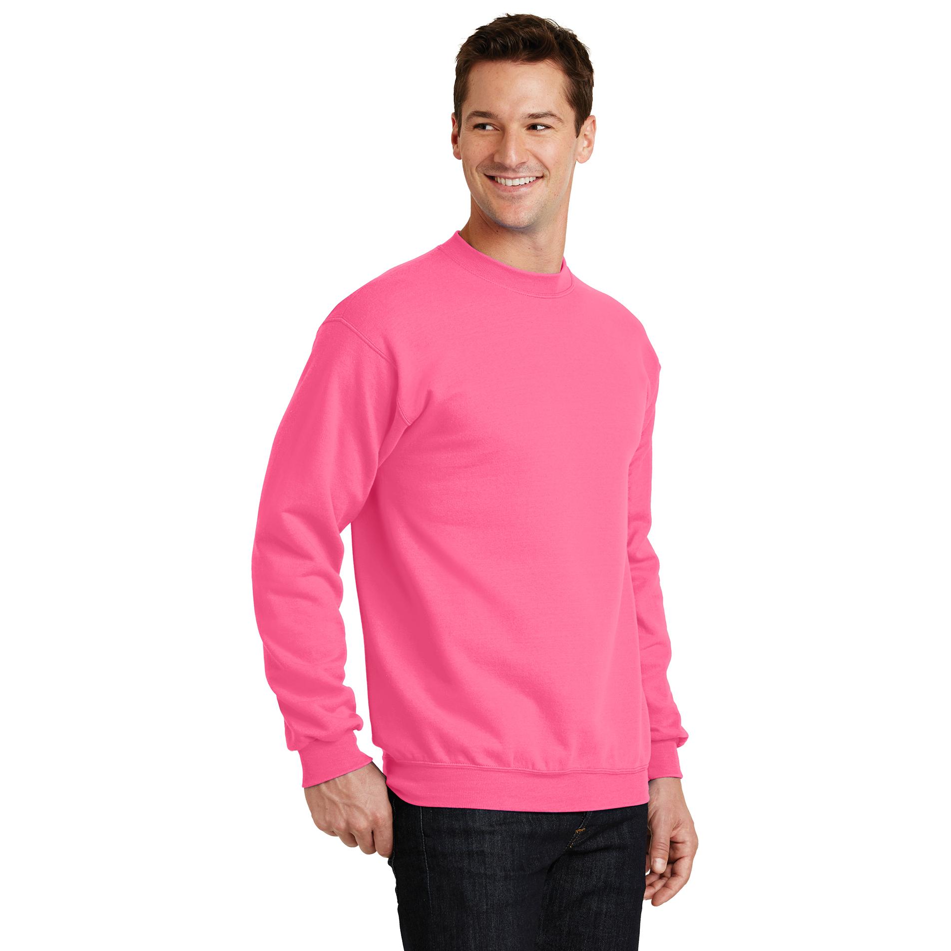 Port & Company PC78 Core Fleece Crewneck Sweatshirt - Neon Pink | Full ...