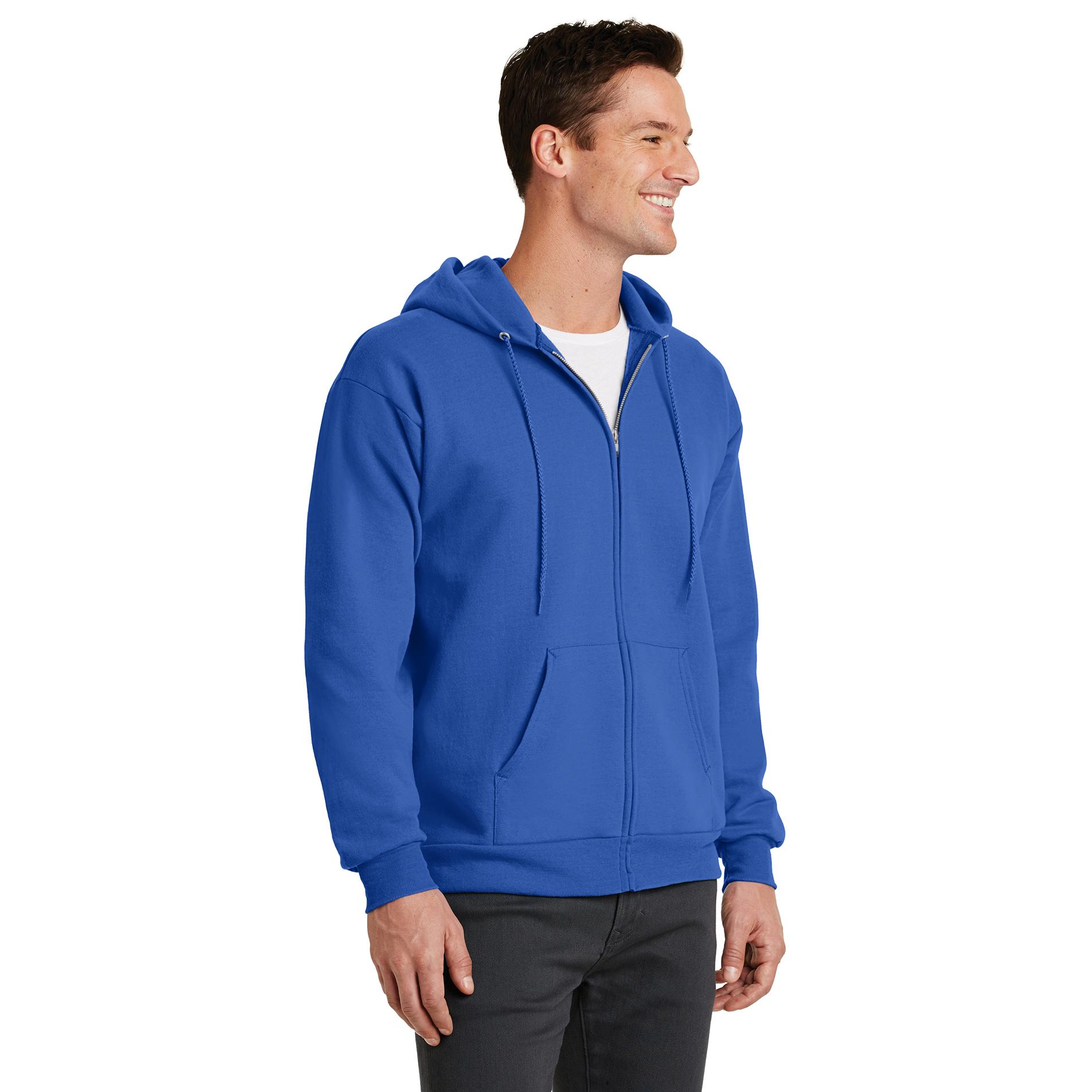 Port & Company Core Fleece Full-Zip Hooded Sweatshirt - PC78ZH, Navy, 4XL Big - View #11