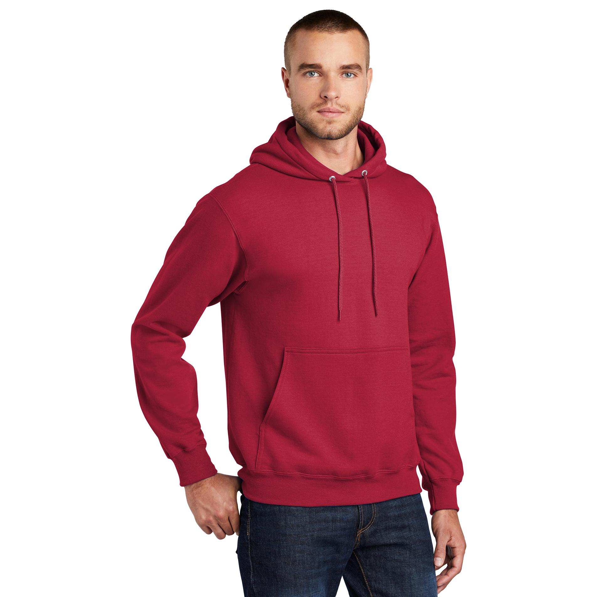 Port & Company PC90H Essential Fleece Pullover Hooded Sweatshirt - Red ...