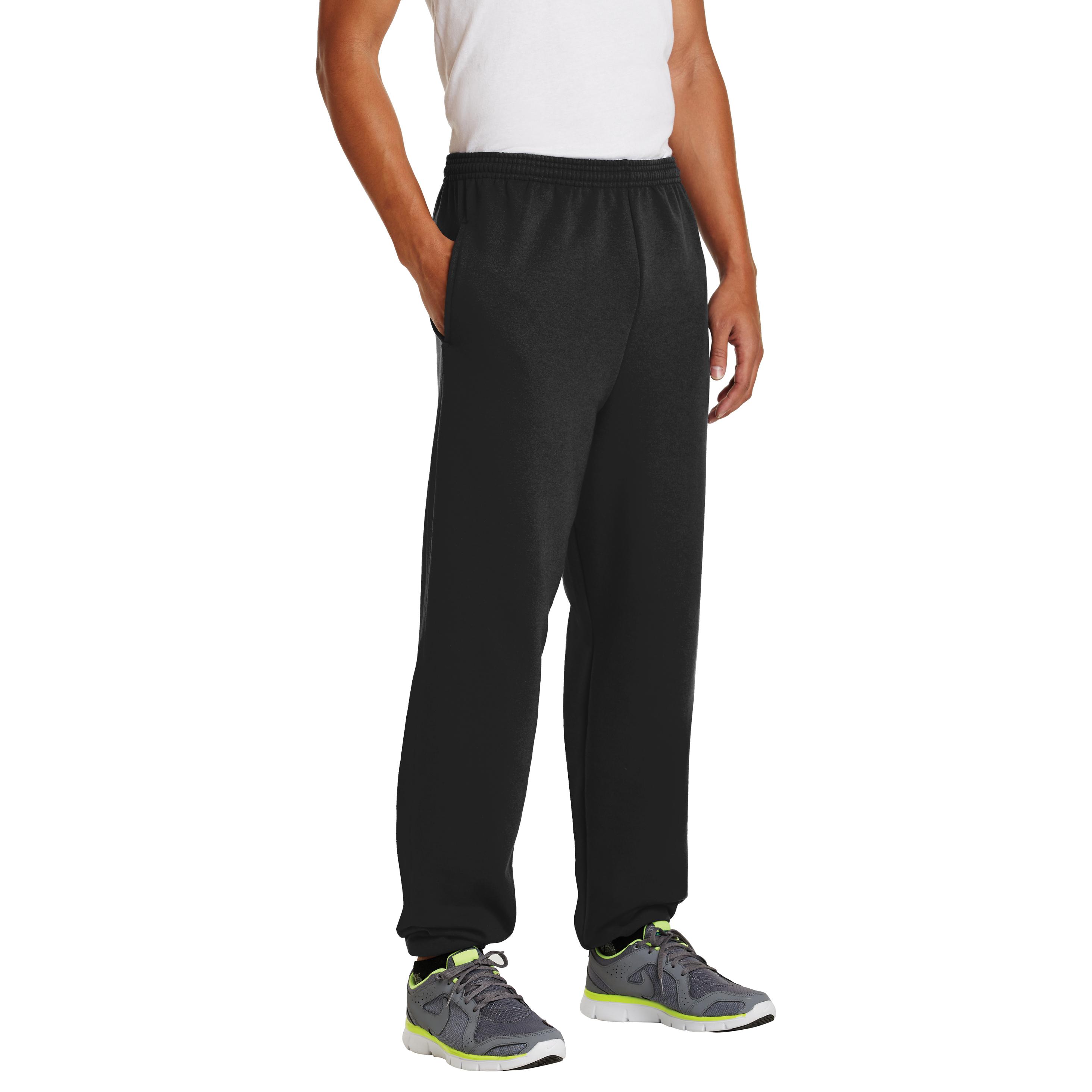 Port & Company PC90P Essential Fleece Sweatpants with Pockets - Jet ...