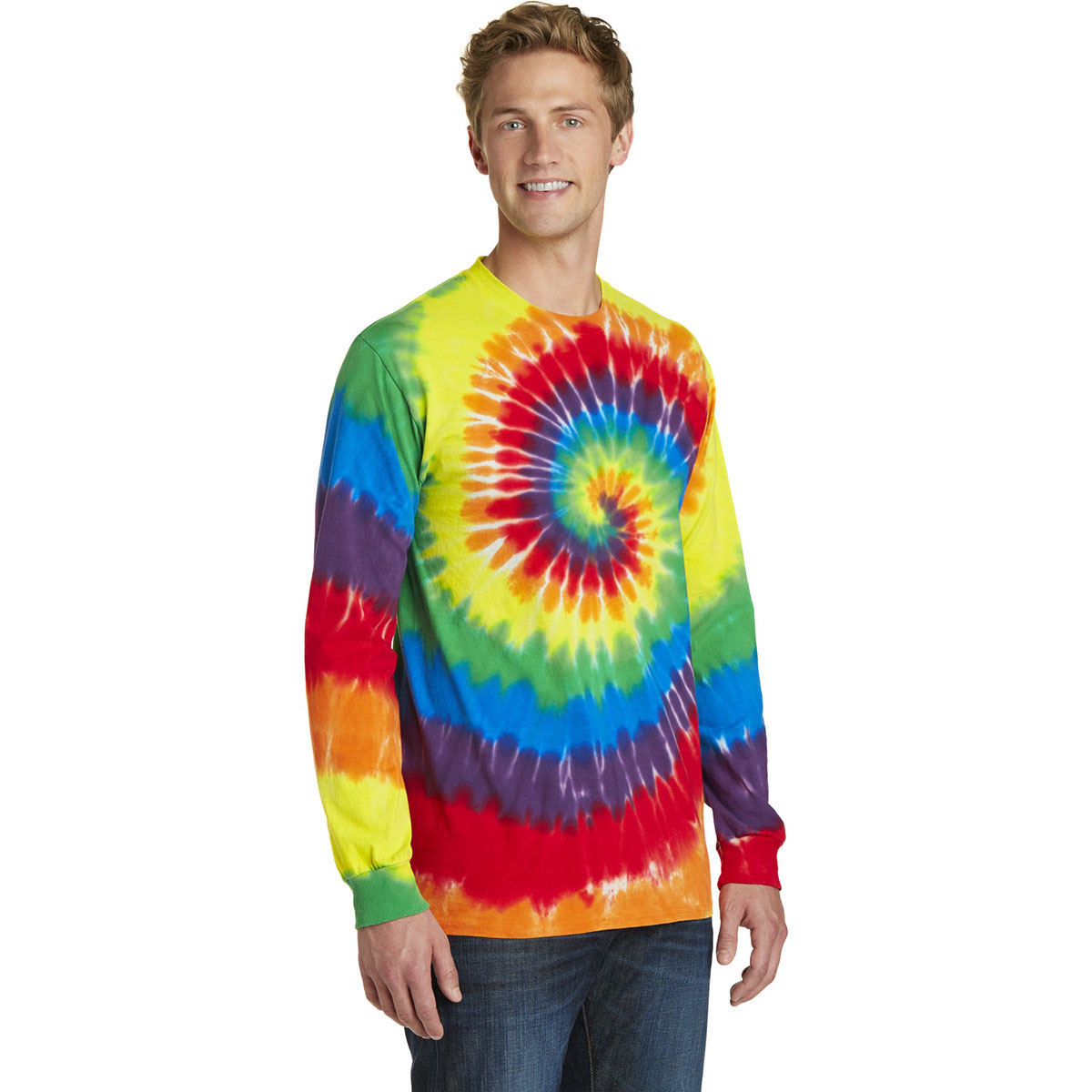Port & Company Boys' Essential Tie-Dye T-Shirt - Ocean Rain Color, Size Small (5.4 Oz, 100% Cotton) - View #8