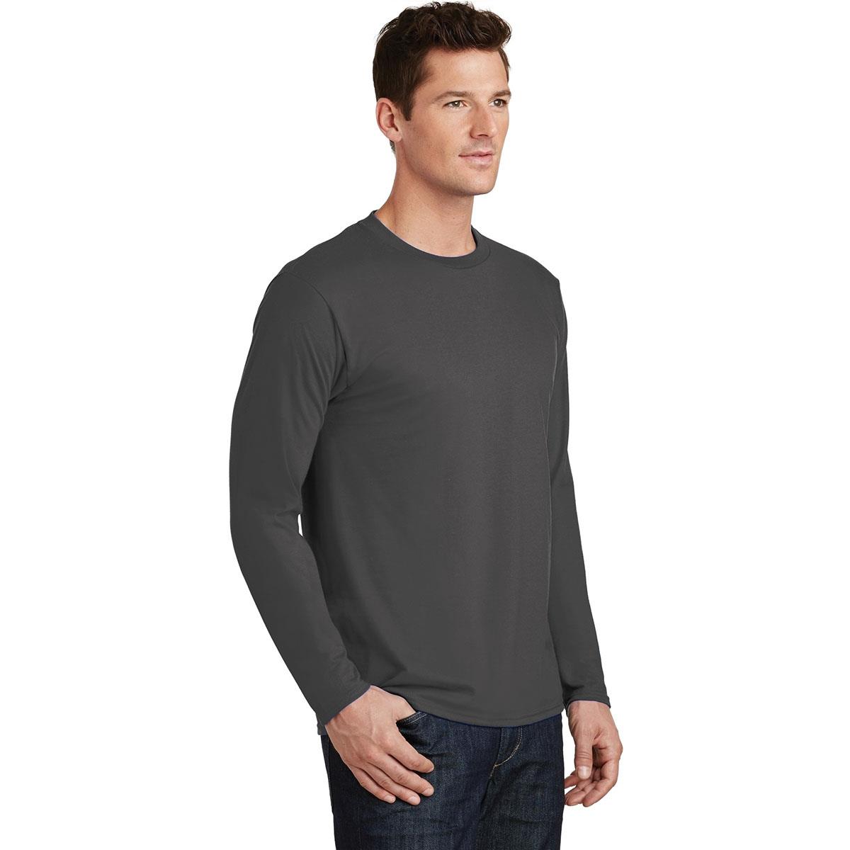 Port & Company PC450LS Long Sleeve Fan Favorite Tee - Charcoal | Full ...