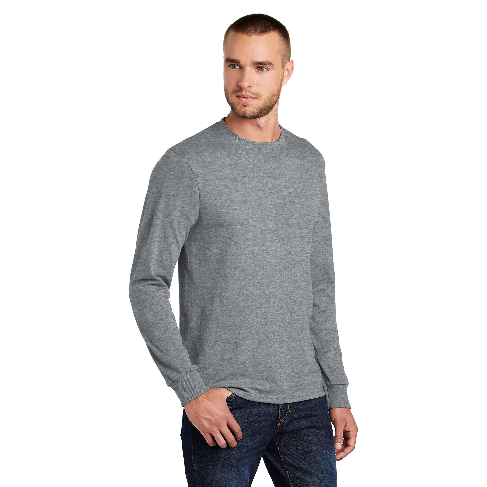 Port & Company PC55LS Long Sleeve Core Blend Tee - Athletic Heather ...