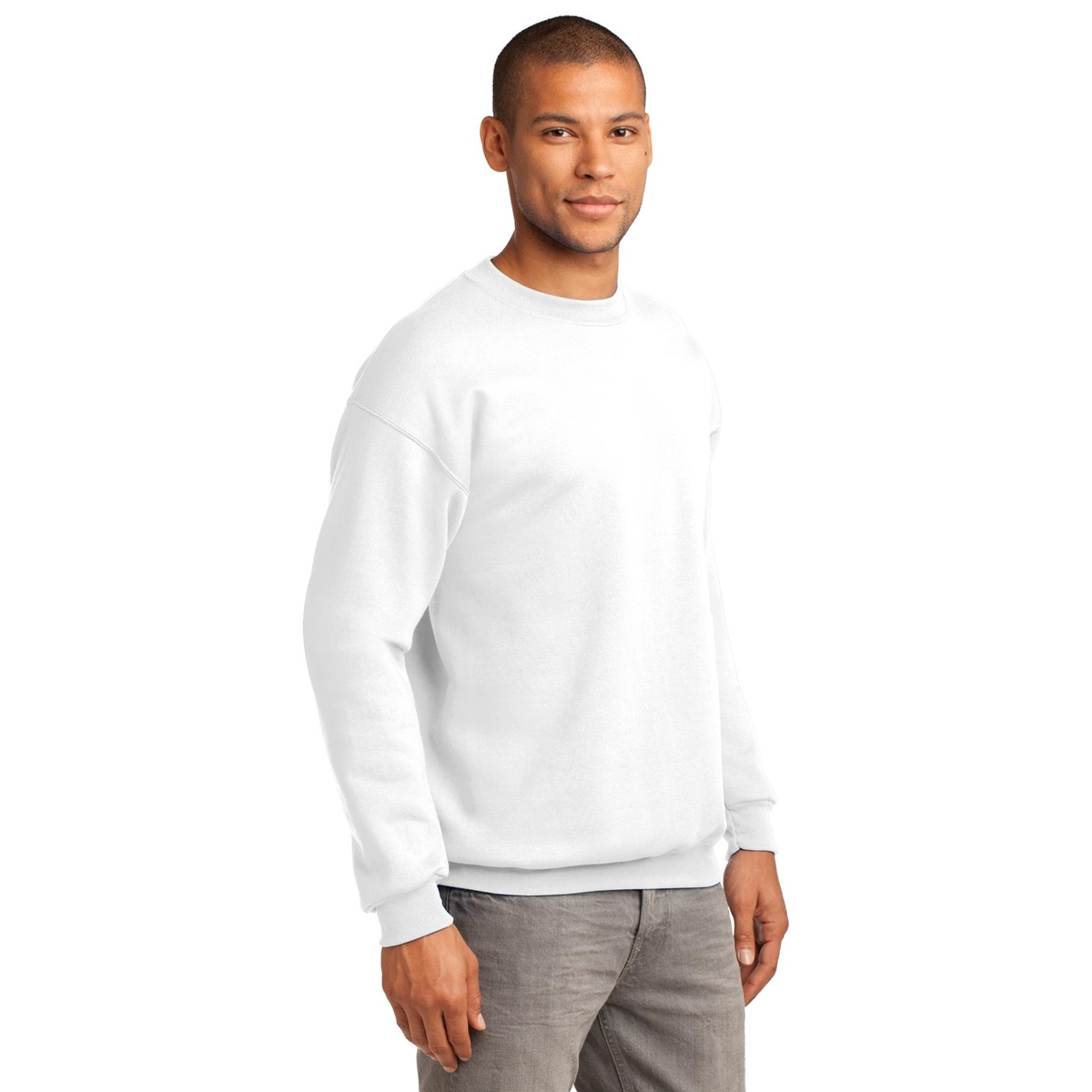 Port & Company PC90 Essential Fleece Crewneck Sweatshirt - White | Full ...
