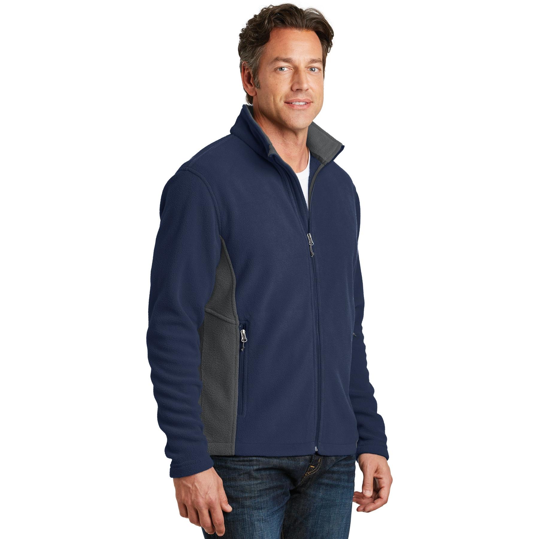 Port Authority F216 Colorblock Value Fleece Jacket - True Navy ...