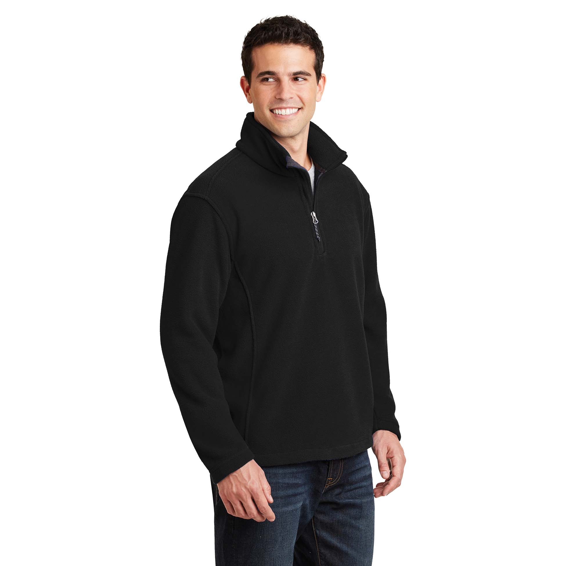 Port Authority F218 Value Fleece 1/4-Zip Pullover - Black | Full Source