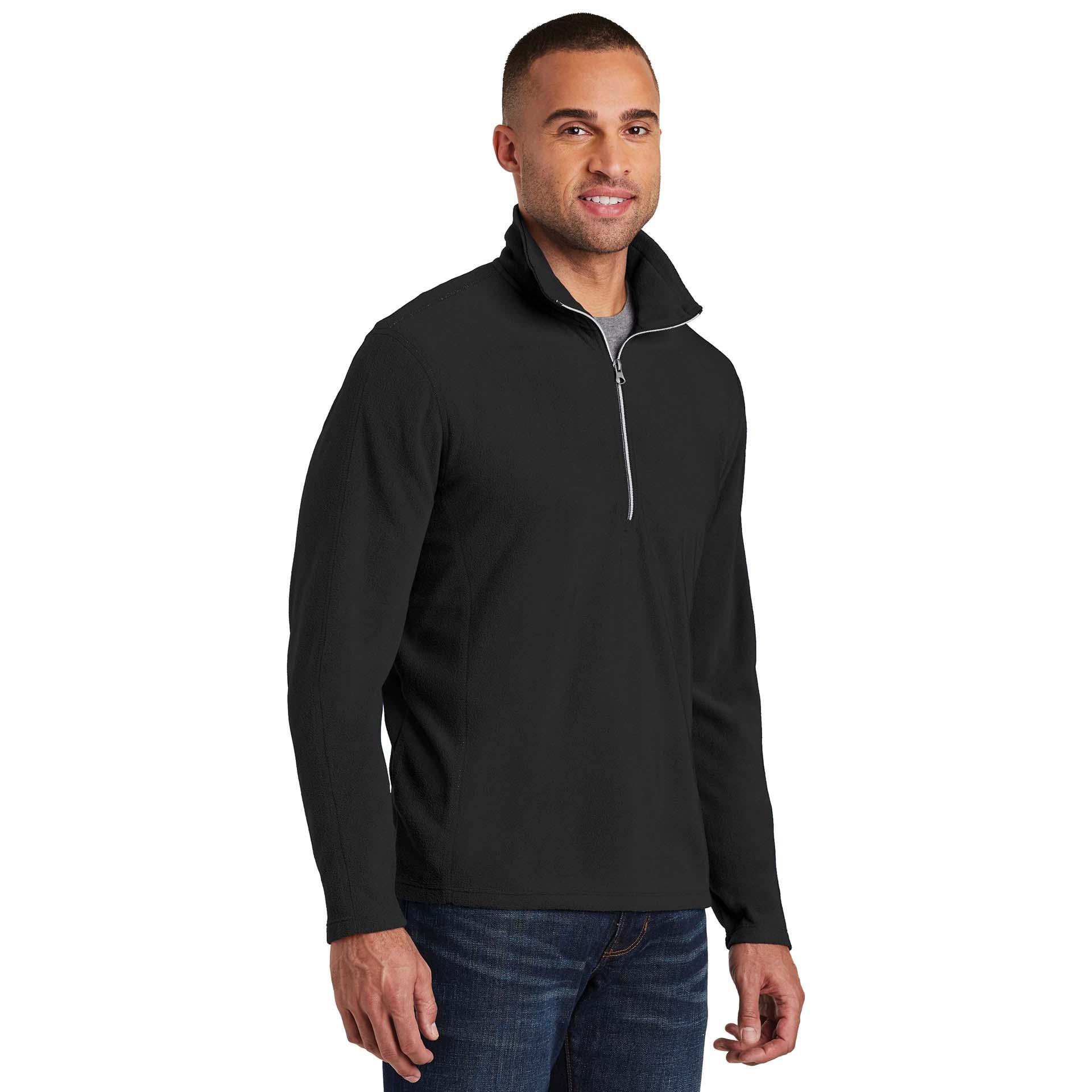 Port Authority F224 Microfleece 1/2-Zip Pullover - Black | Full Source