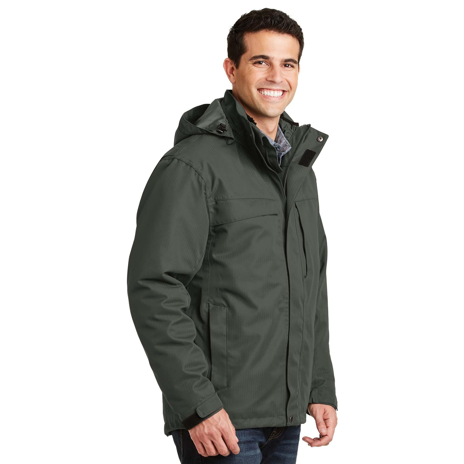 Port Authority J302 Herringbone 3-in-1 Parka - Spruce Green | Full Source