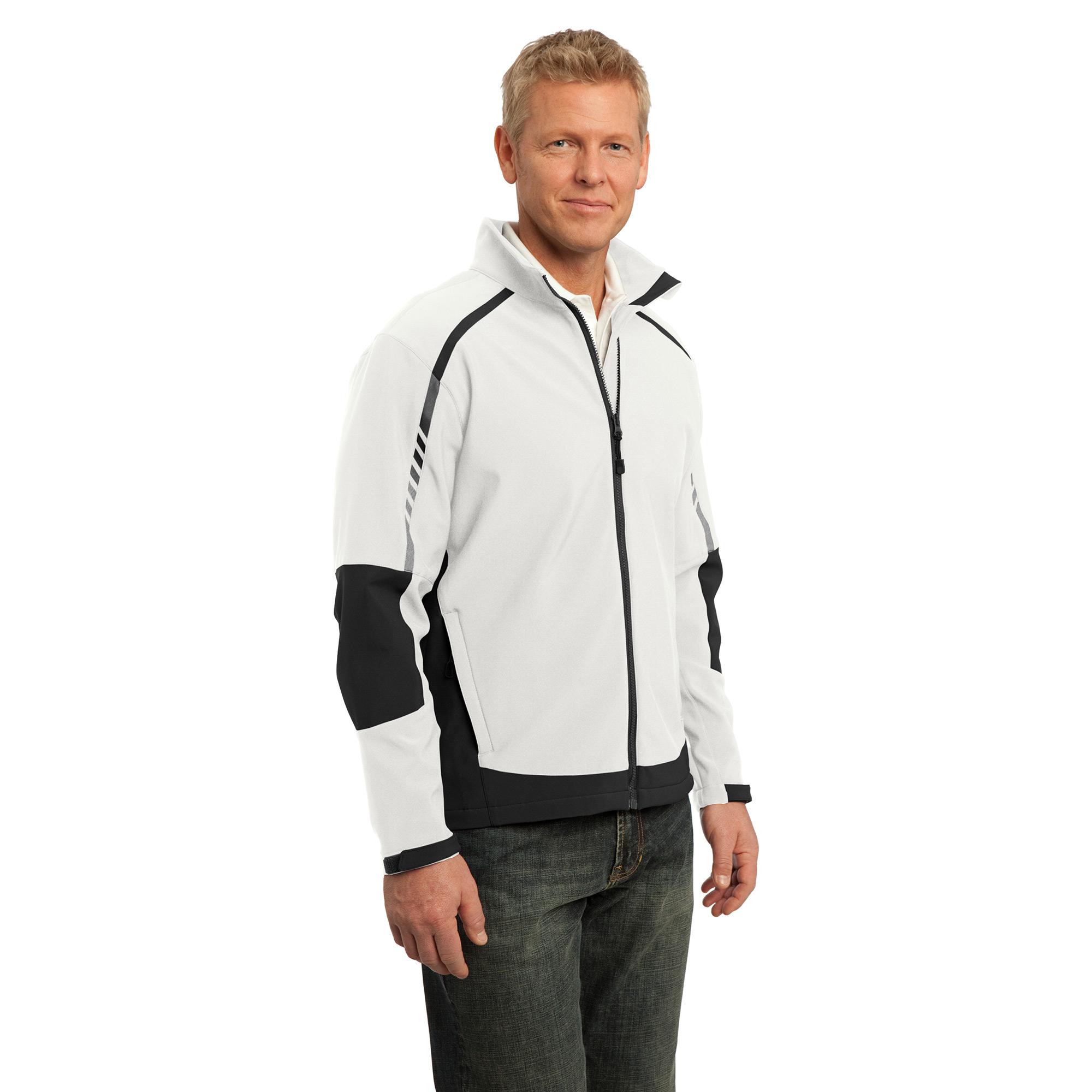 white soft shell jacket