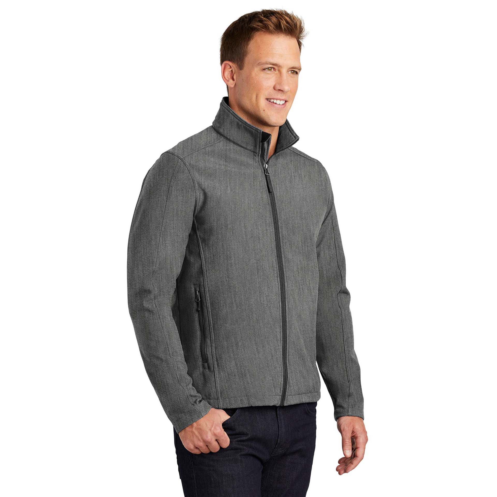 Port Authority J317 Core Soft Shell Jacket - Pearl Grey Heather | Full ...