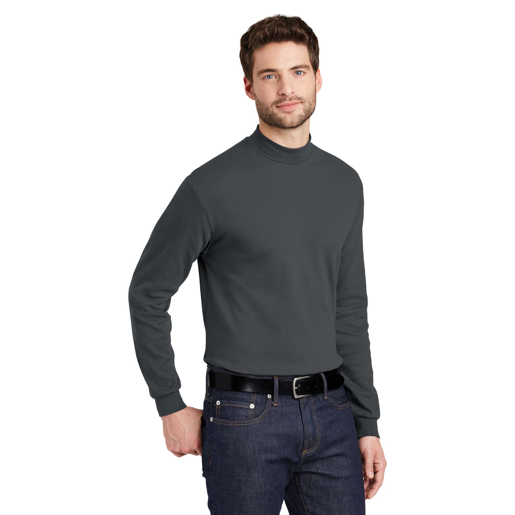 port authority interlock knit mock turtleneck