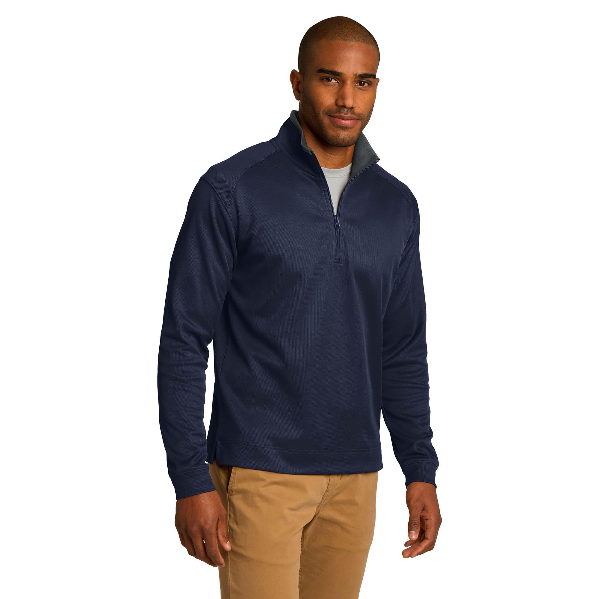 Port Authority K805 Heavyweight Vertical Texture 1/4-Zip Pullover ...