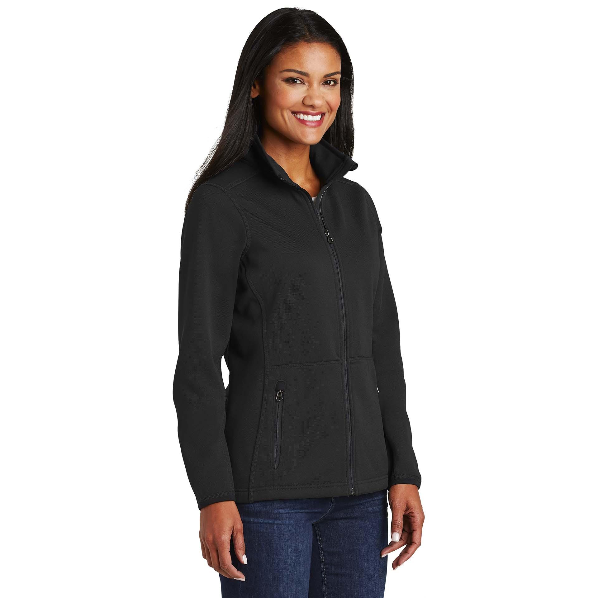 Port Authority L222 Ladies Pique Fleece Jacket Black Full Source