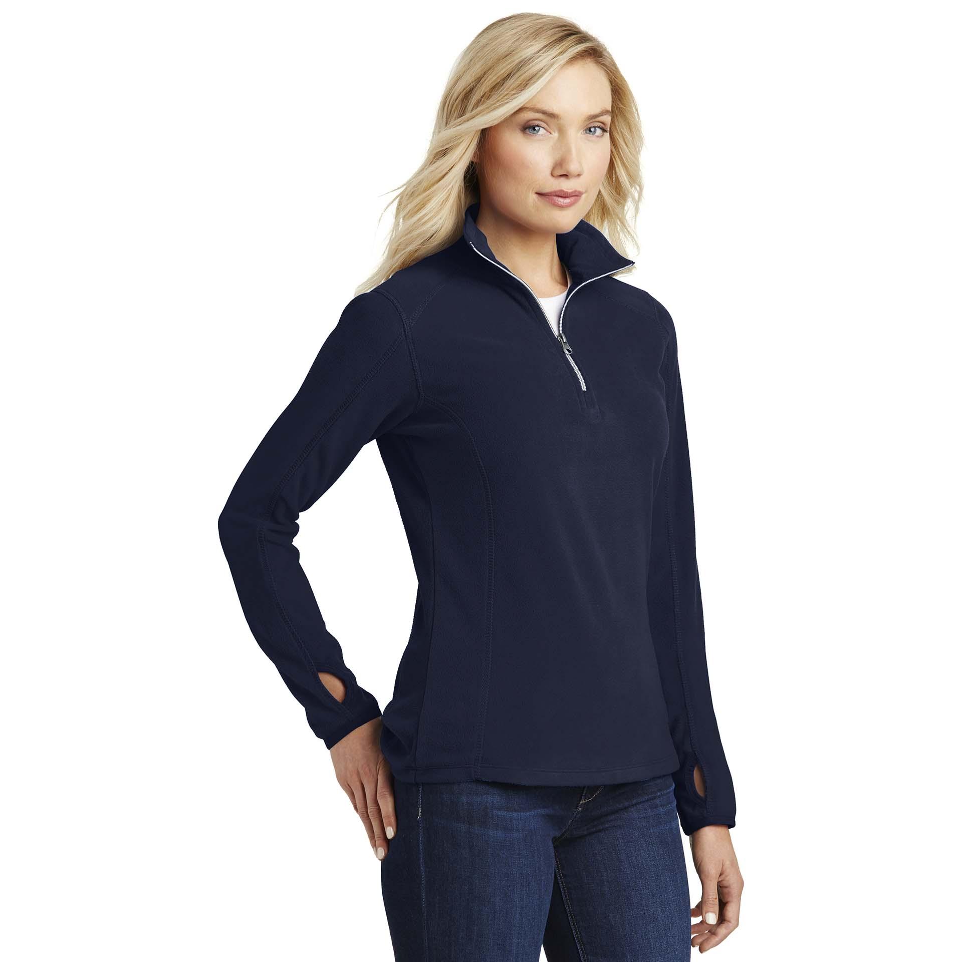 Port Authority L224 Ladies Microfleece 1/2-Zip Pullover - True Navy ...