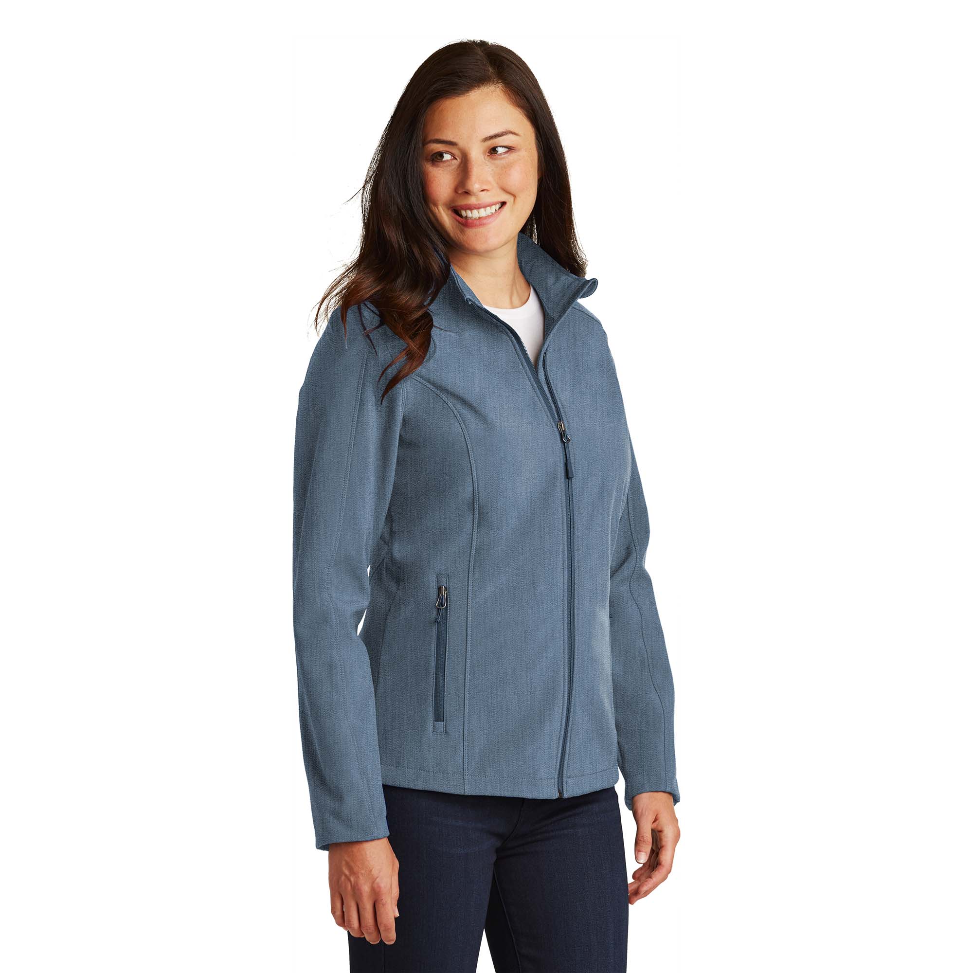 Port Authority L317 Ladies Core Soft Shell Jacket - Navy Heather | Full ...