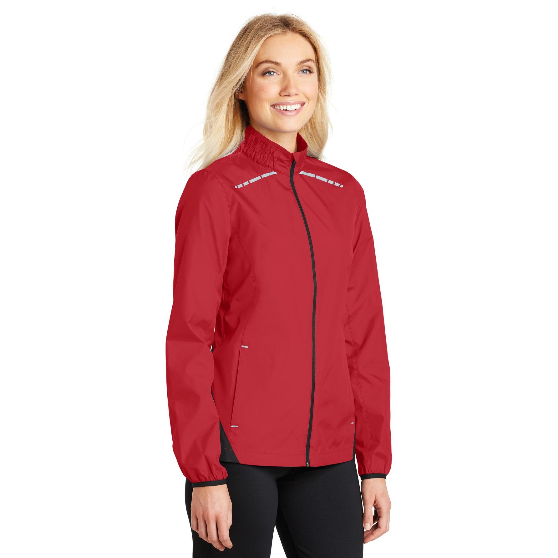 Port Authority L345 Ladies Zephyr Reflective Hit Full-Zip Jacket - Rich ...