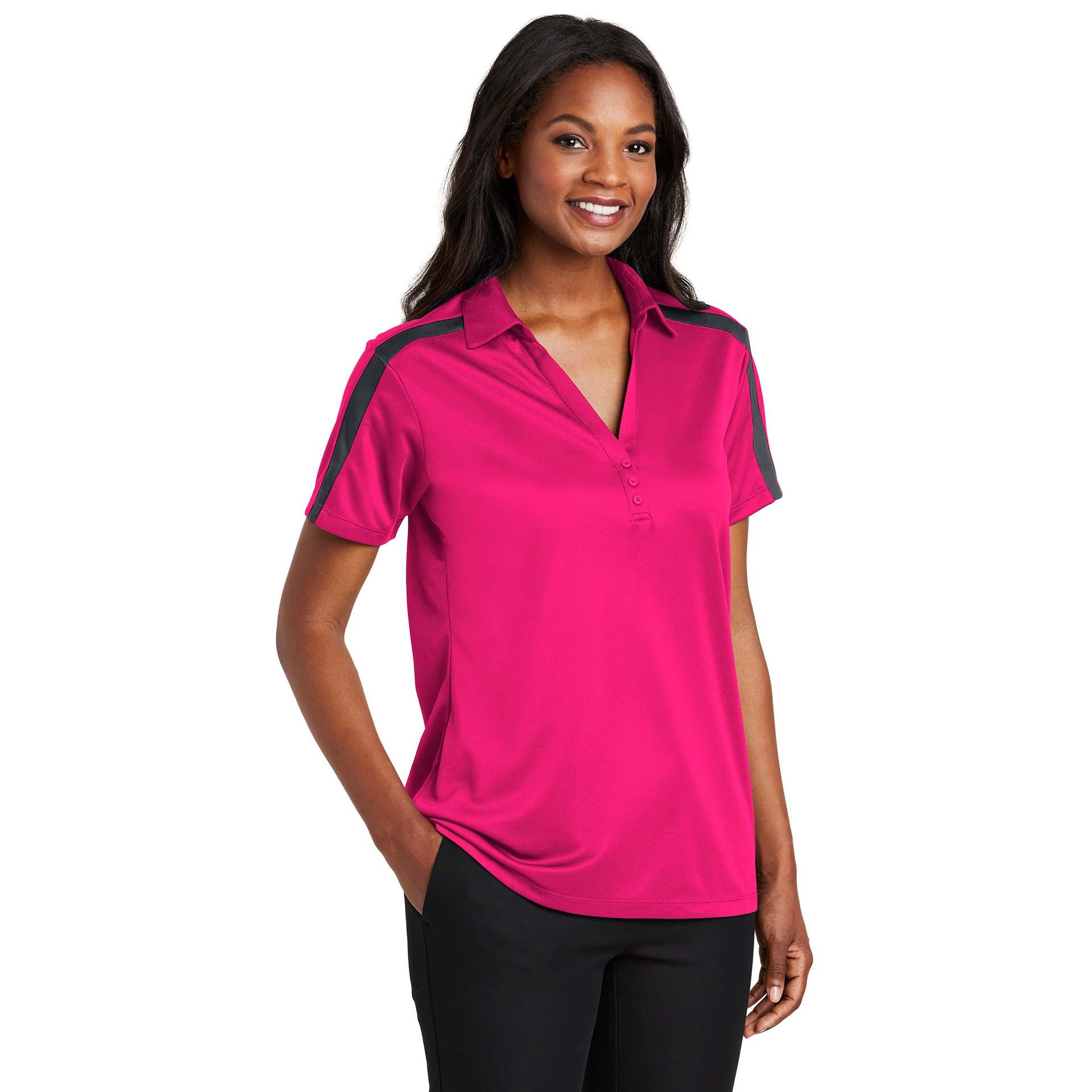 Port Authority L547 Ladies Silk Touch Performance Colorblock Stripe ...