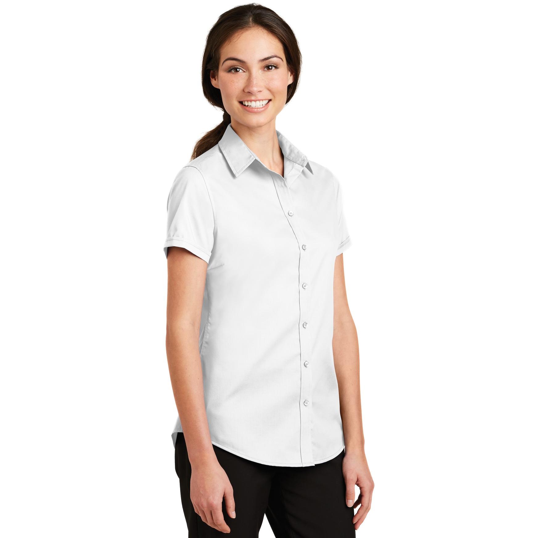 Port Authority L664 Ladies Short Sleeve SuperPro Twill Shirt - White ...